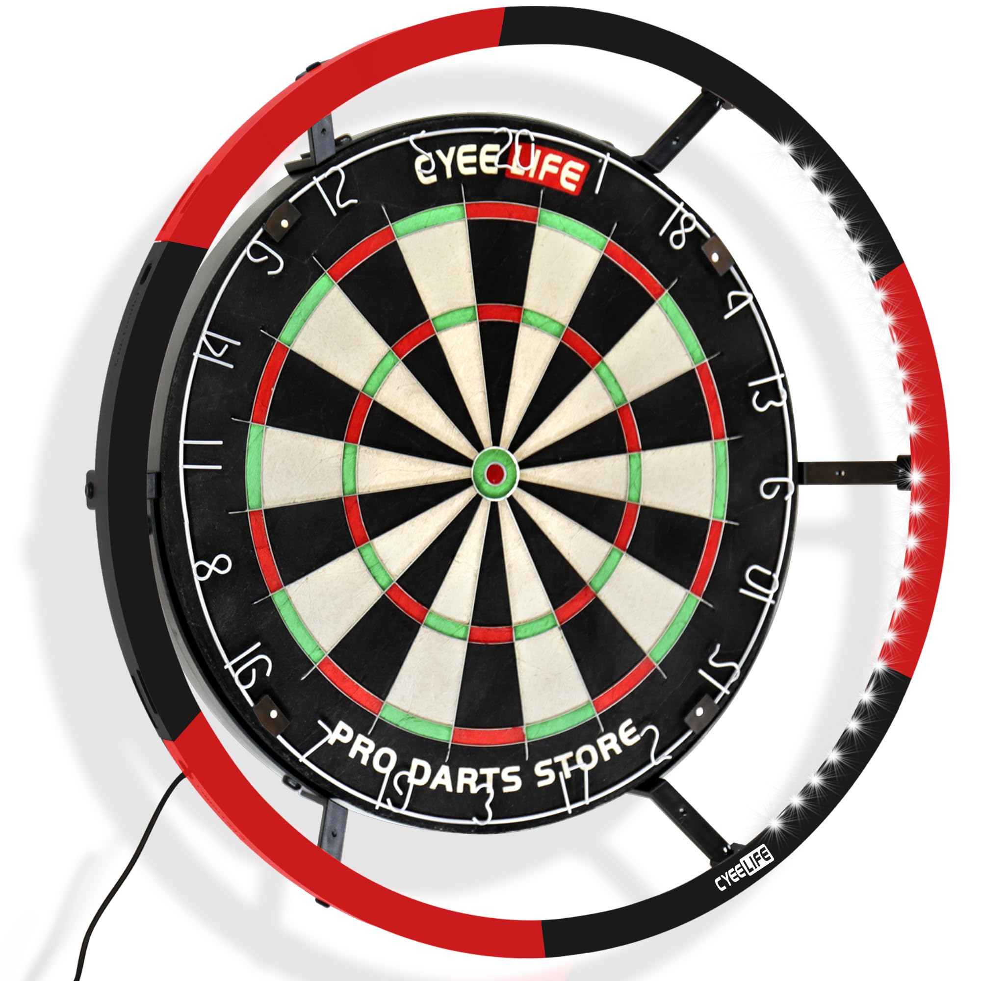 CyeeLife Dartboard Lighting System with 2 Colours For Steel Dartboard,360 Degrees 6 Parts Colorful Light