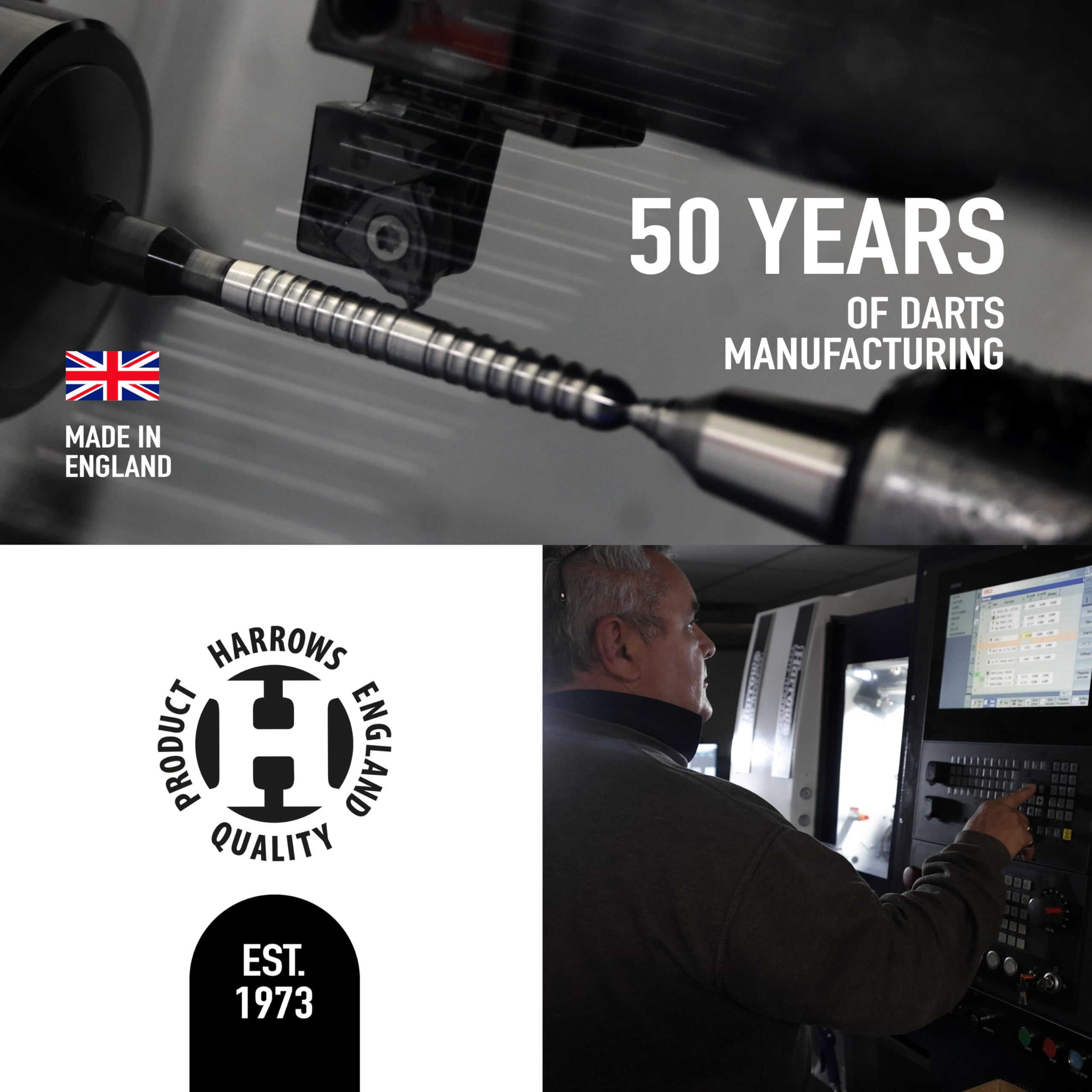 Harrows Ice Recut 90% Tungsten Steel Tip Darts Set 21g, 22g, 23g & 24g - Includes Silver Supergrip Carbon Midi Shafts & New 100 Micron ICE Flights