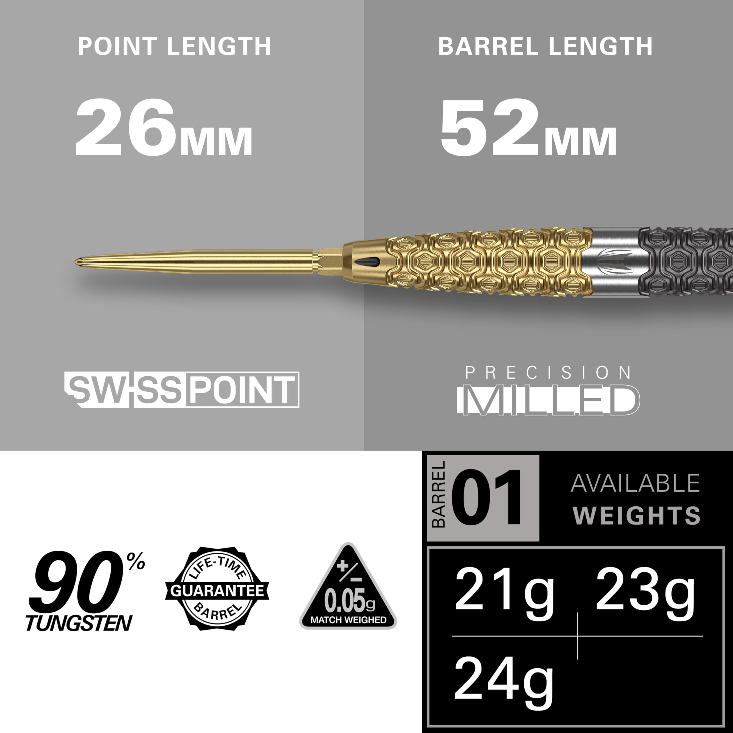 TARGET Darts Cult Envy 01 21G 90% Tungsten Swiss Point Steel Tip Darts Set
