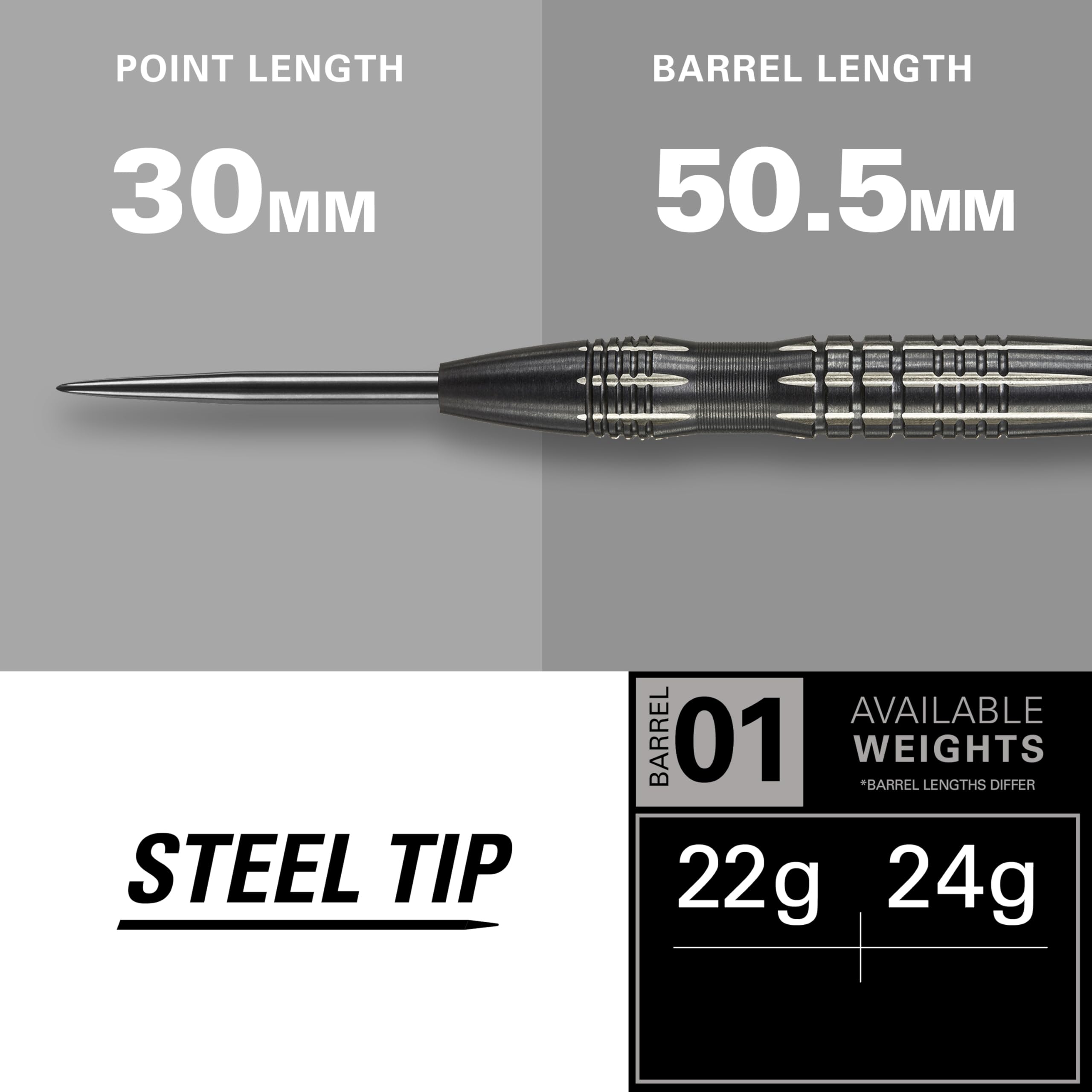 TARGET Darts Phil Taylor Power 8-Zero 3 Black Steel Tip Darts, 80% Tungsten Dart Set, P8Z3, 24G | Player Edition Darts with Fixed Points | Black Darts