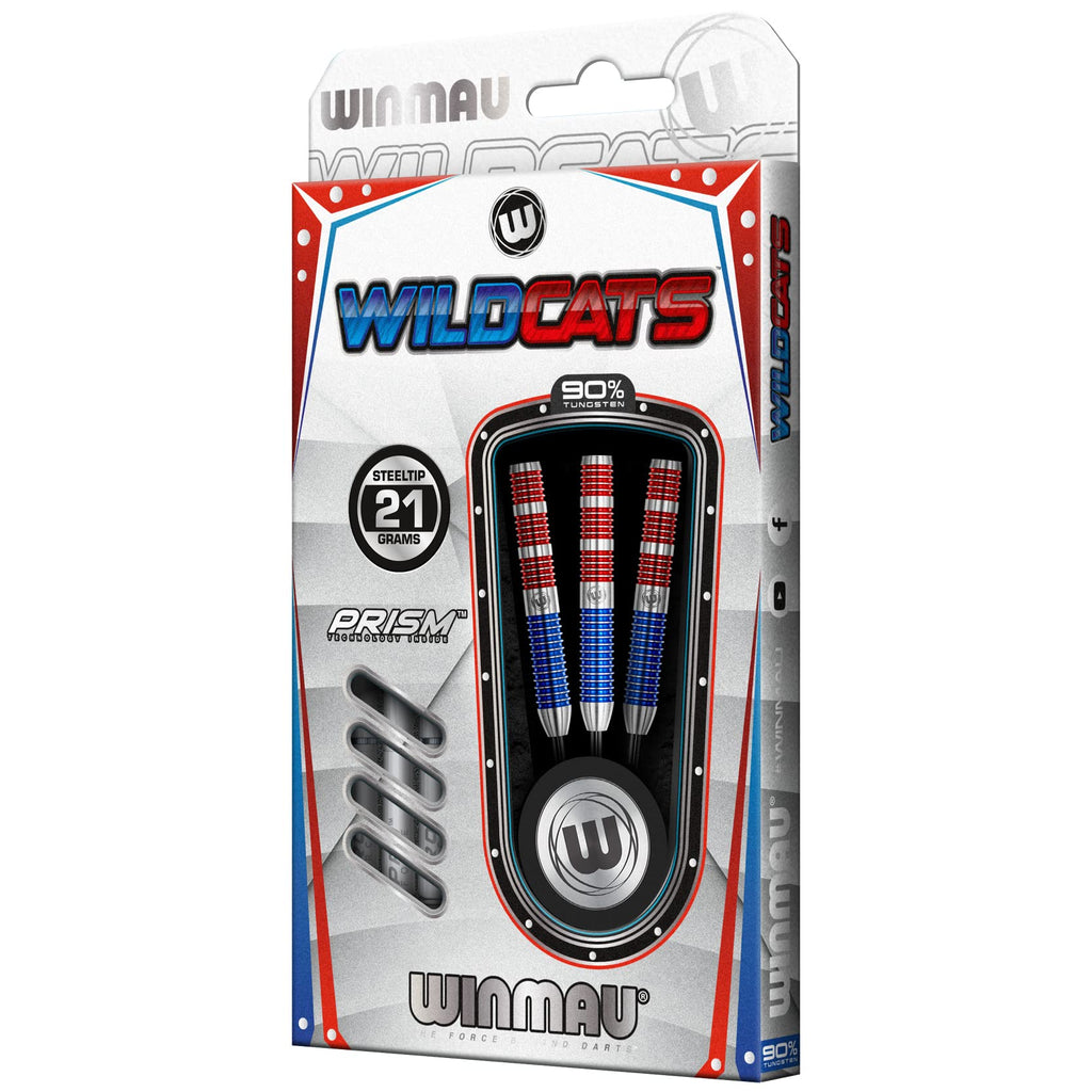 WINMAU Wildcats 21 gram Tungsten Darts Set with Flights and Stems (Shafts)
