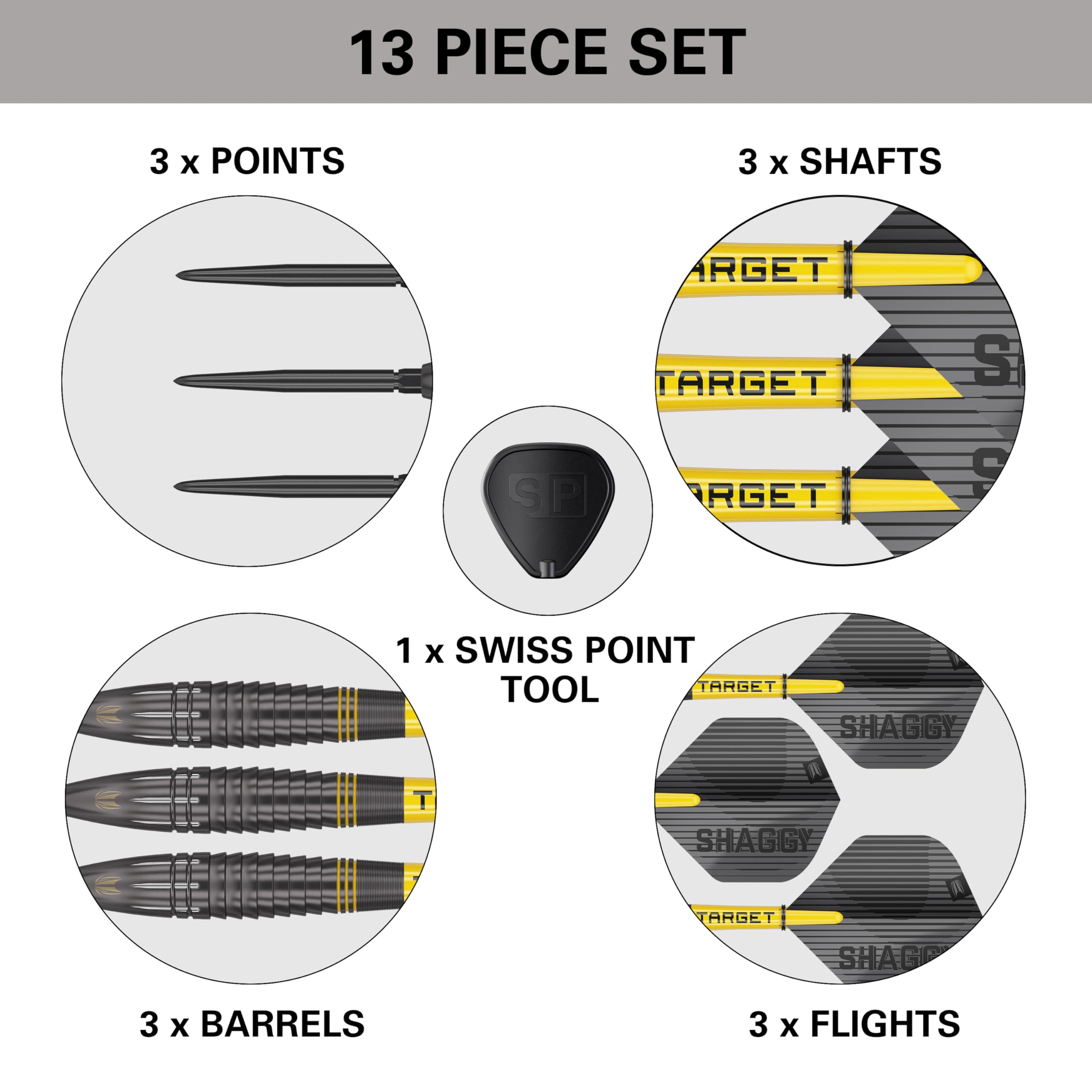 Target Darts Scott Williams Black Out 90% Tungsten Steel Tip Darts Set ? 25g Steel Tip Dart Set, Swiss Point Darts, SP Tool Included, Player Edition