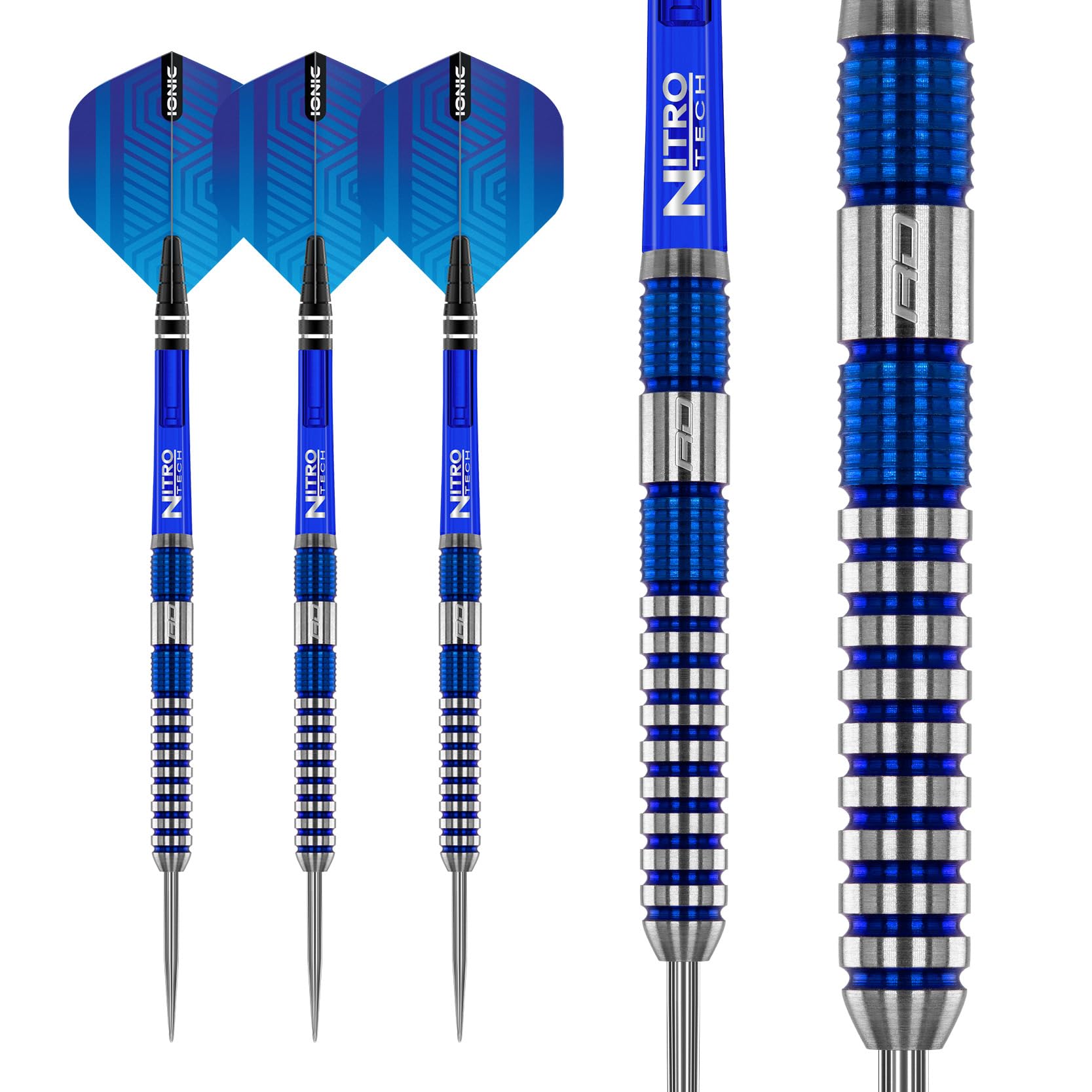 RED DRAGON Polaris: 24 gram Tungsten Professional Darts Set with Flights and Nitrotech Shafts (Stems)