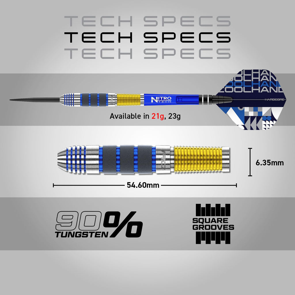 RED DRAGON Luke Humphries 21 Gram Professional Tungsten Darts Set with Flights and Stems