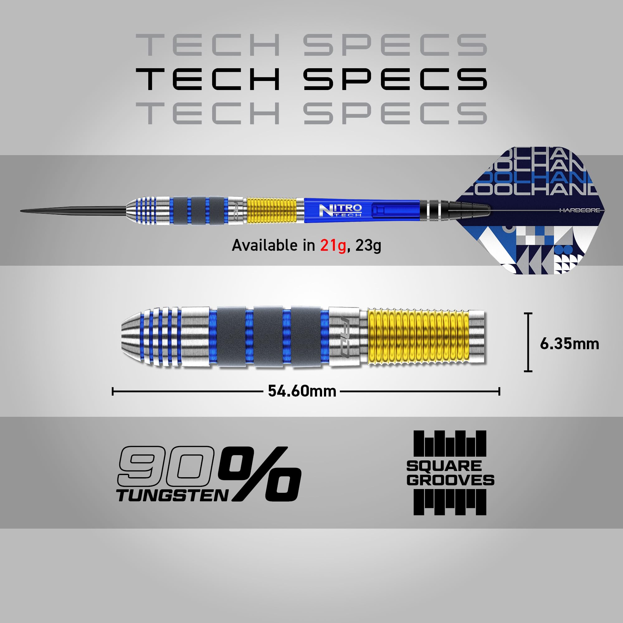 RED DRAGON Luke Humphries 21 Gram Professional Tungsten Darts Set with Flights and Stems