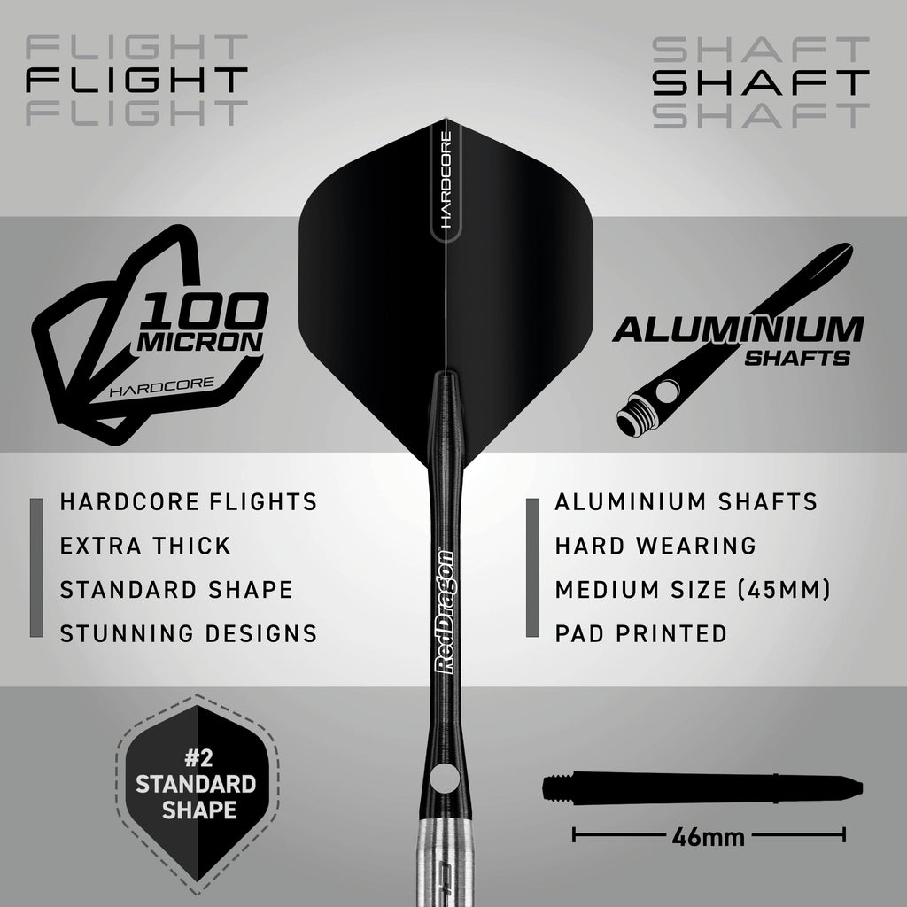 RED DRAGON Rat 1: 26g Tungsten Darts Set with Flights and Stems