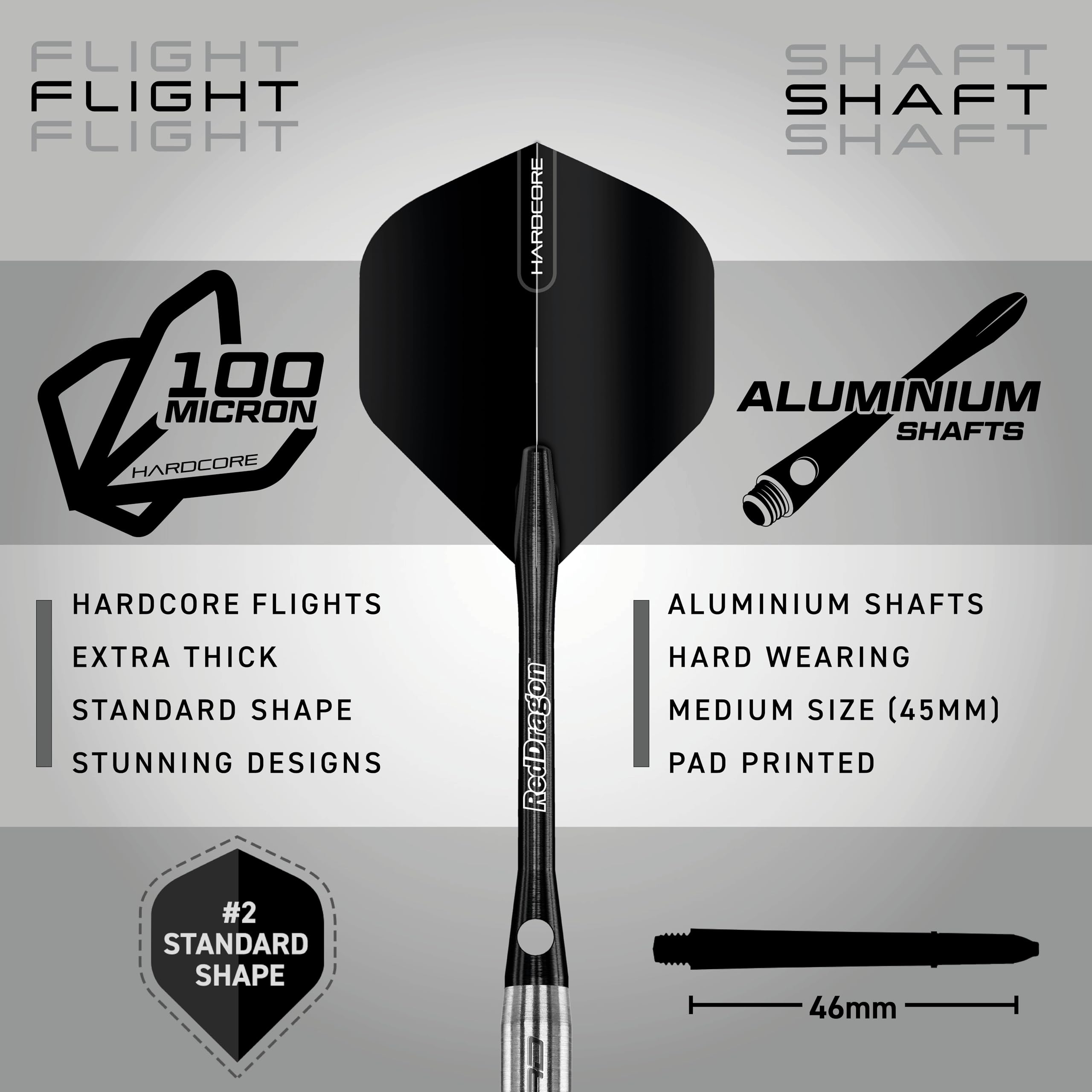 RED DRAGON Rat 1: 26g Tungsten Darts Set with Flights and Stems