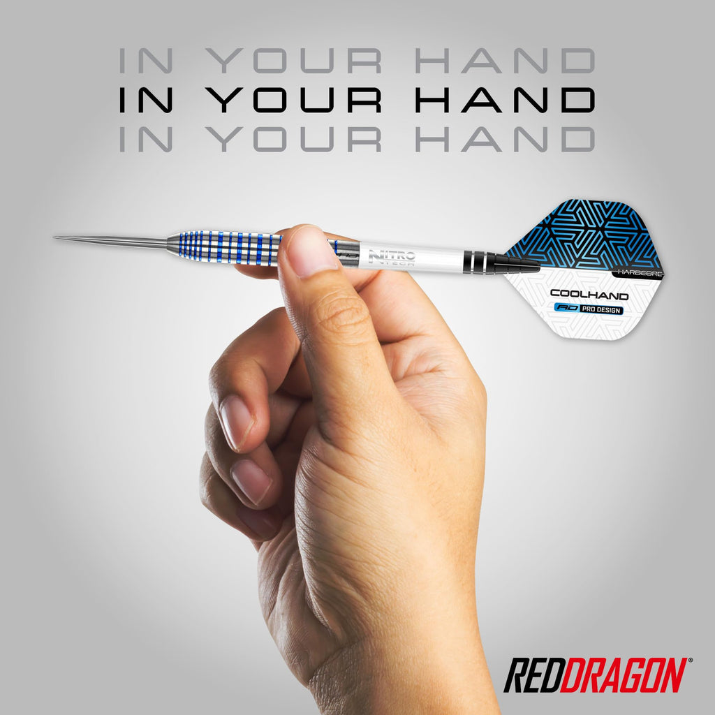 RED DRAGON Luke Humphries TX3 Cool Blue SE 22 Gram Premium Tungsten Steeltip Darts Set with Flights and Stems