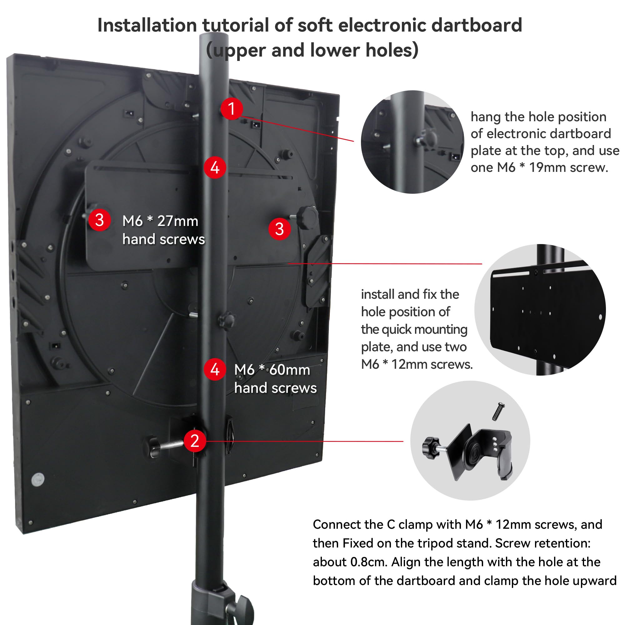 CyeeLife Dartboard Stand tripod ZD04A For Steel and soft board