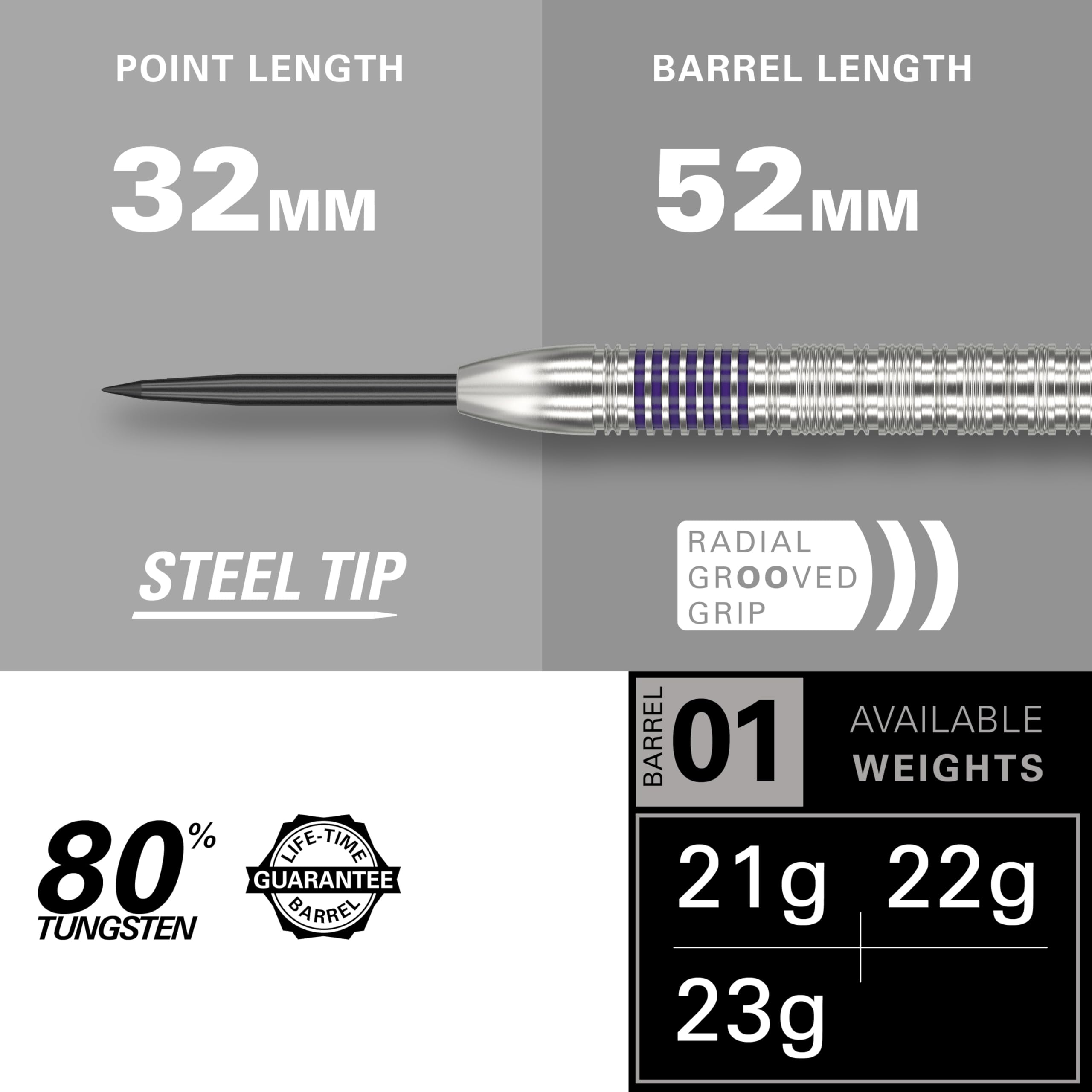 TARGET Darts Luke Littler 80% Tungsten Steel Tip Darts Set, 21G | Professional Dart Kit, Pro Grip Shafts, Pro Ultra Flights, Dart Wallet Included |