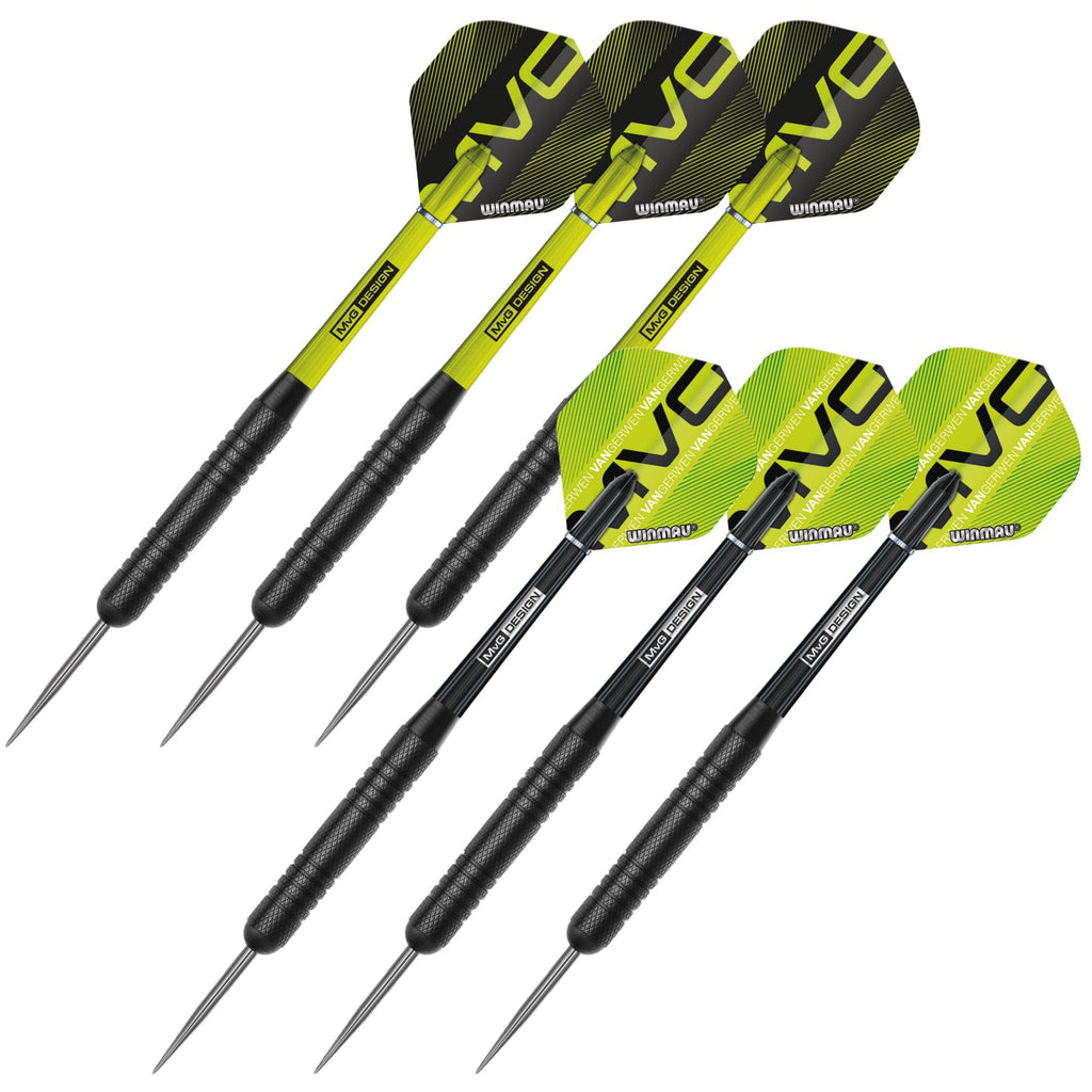 WINMAU Dartboard Cabinet Set Michael van Gerwen MvG Darts Cabinet | Dartboard | 2 x Sets of Darts & Accessories