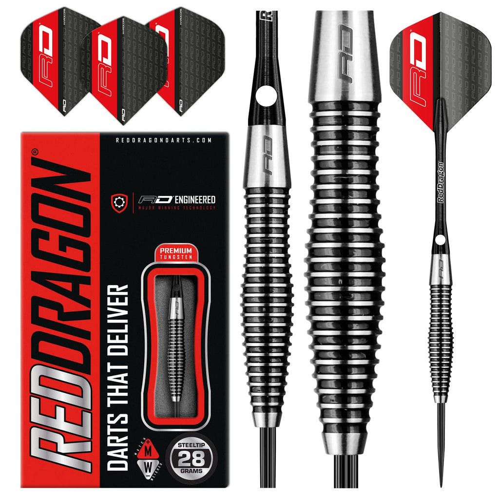 RED DRAGON Lethal Magic 28g Tungsten Darts Set with Flights and Stems