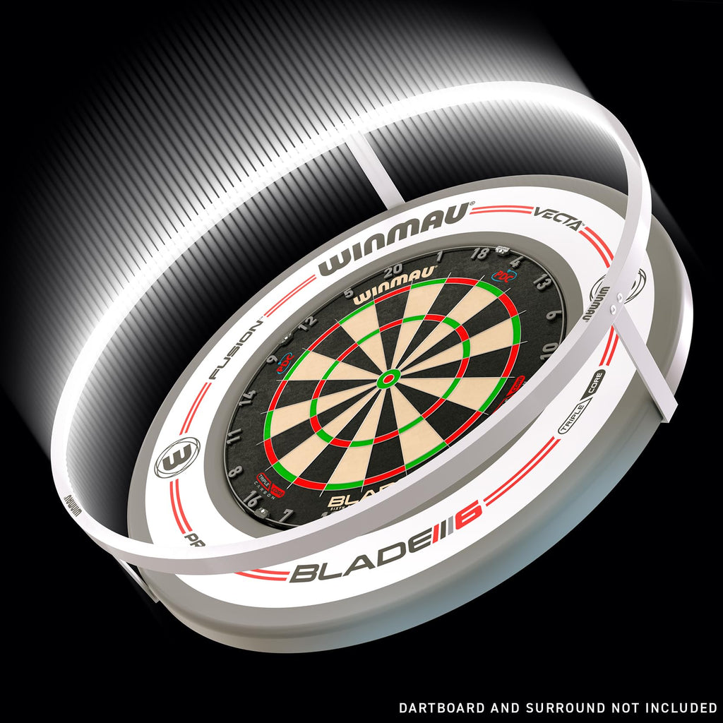 WINMAU Plasma Ice Dartboard Light - White 360 Degree Dart Board Light - Professional Darts Accessories