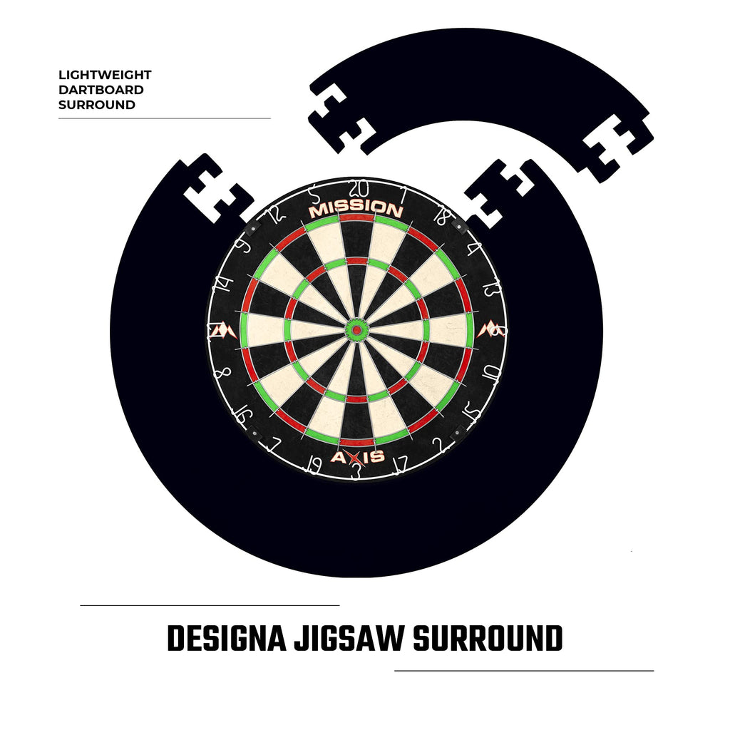 Mission Darts Dart Board Home Centre | Complete Darts Package Including Dartboard and 2 Sets of Darts (Jigsaw Surround)