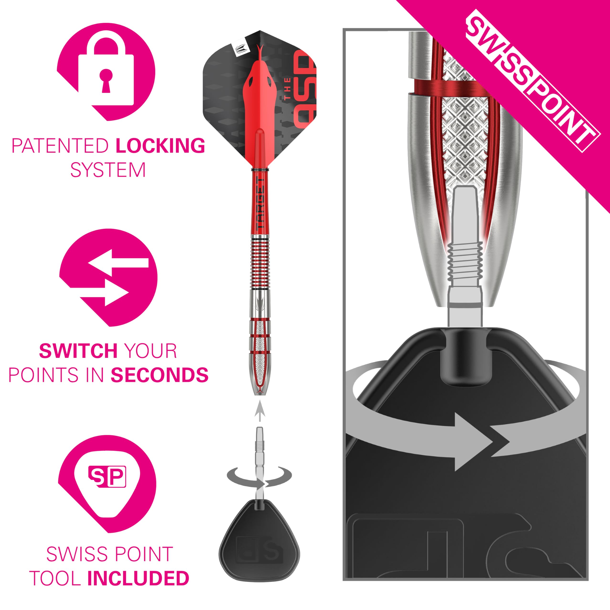 TARGET Darts Nathan Aspinall Gen 2 22G 95% Tungsten Swiss Point Steel Tip Darts Set