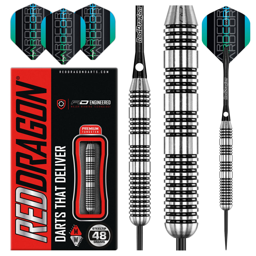 RED DRAGON Bunker Buster 48g Tungsten Darts Set with Flights and Stems