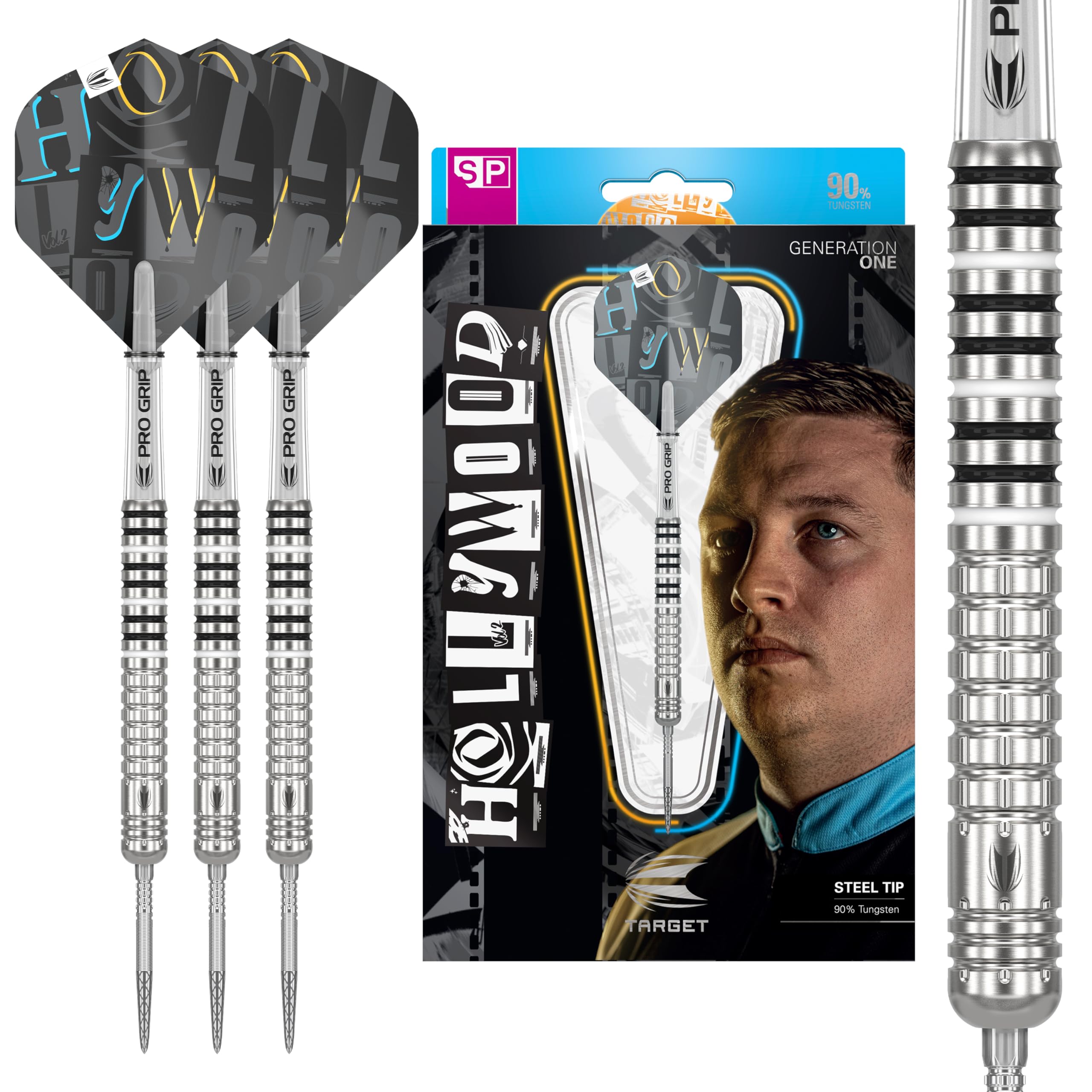 TARGET Darts Chris Dobey G1 22G 90% Tungsten Swiss Point Steel Tip Darts Set