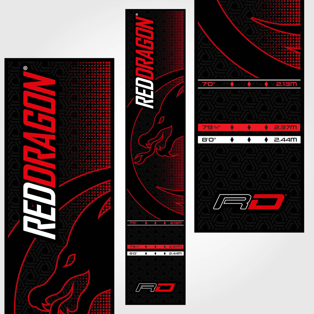 Red Dragon Darts Mat ? Soft Feel Dart Mat with Oche Line - Official Tournament Measurements - Professional Darts Accessories