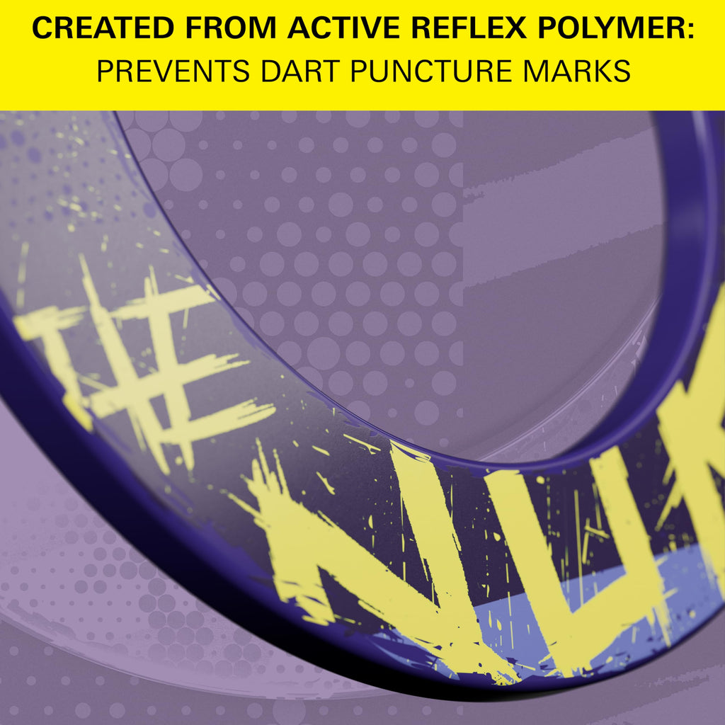 Target Darts Luke Littler Dartboard Surround | The Nuke Dart Board Protector Ring, Compatible with all Steel Tip Dartboards, Purple & Yellow Dart