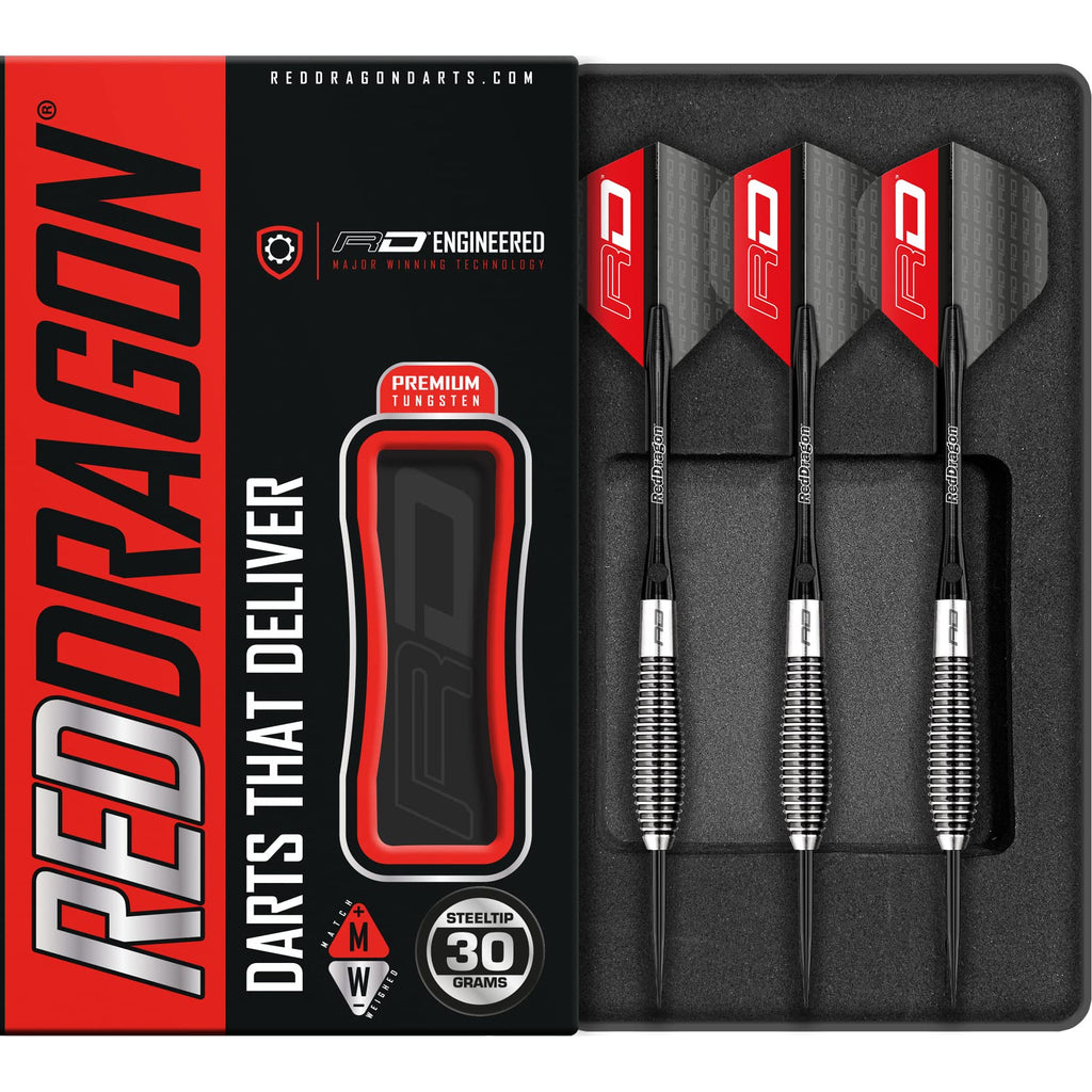 RED DRAGON Lethal Magic 30g Tungsten Darts Set with Flights and Stems