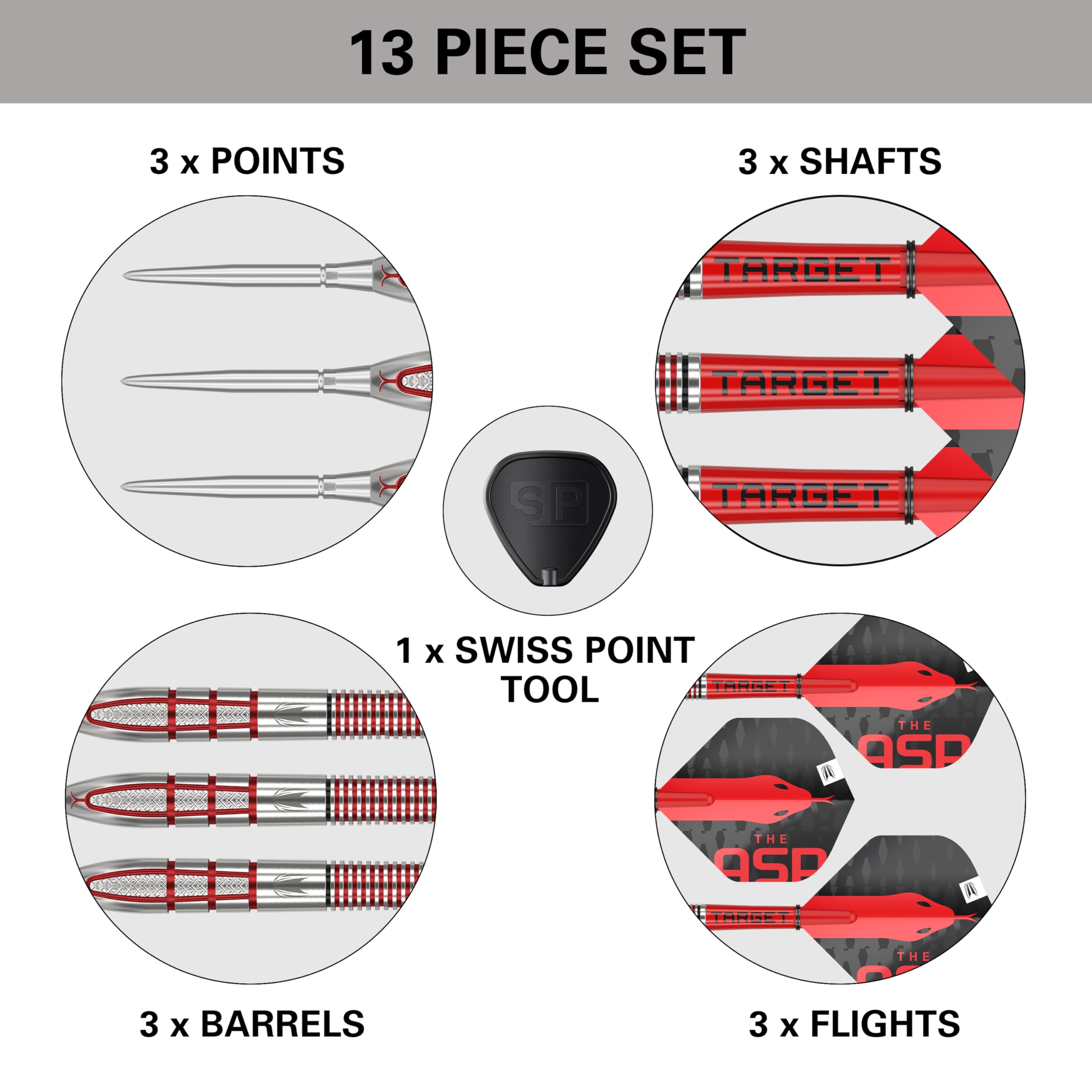 TARGET Darts Nathan Aspinall Gen 2 22G 95% Tungsten Swiss Point Steel Tip Darts Set