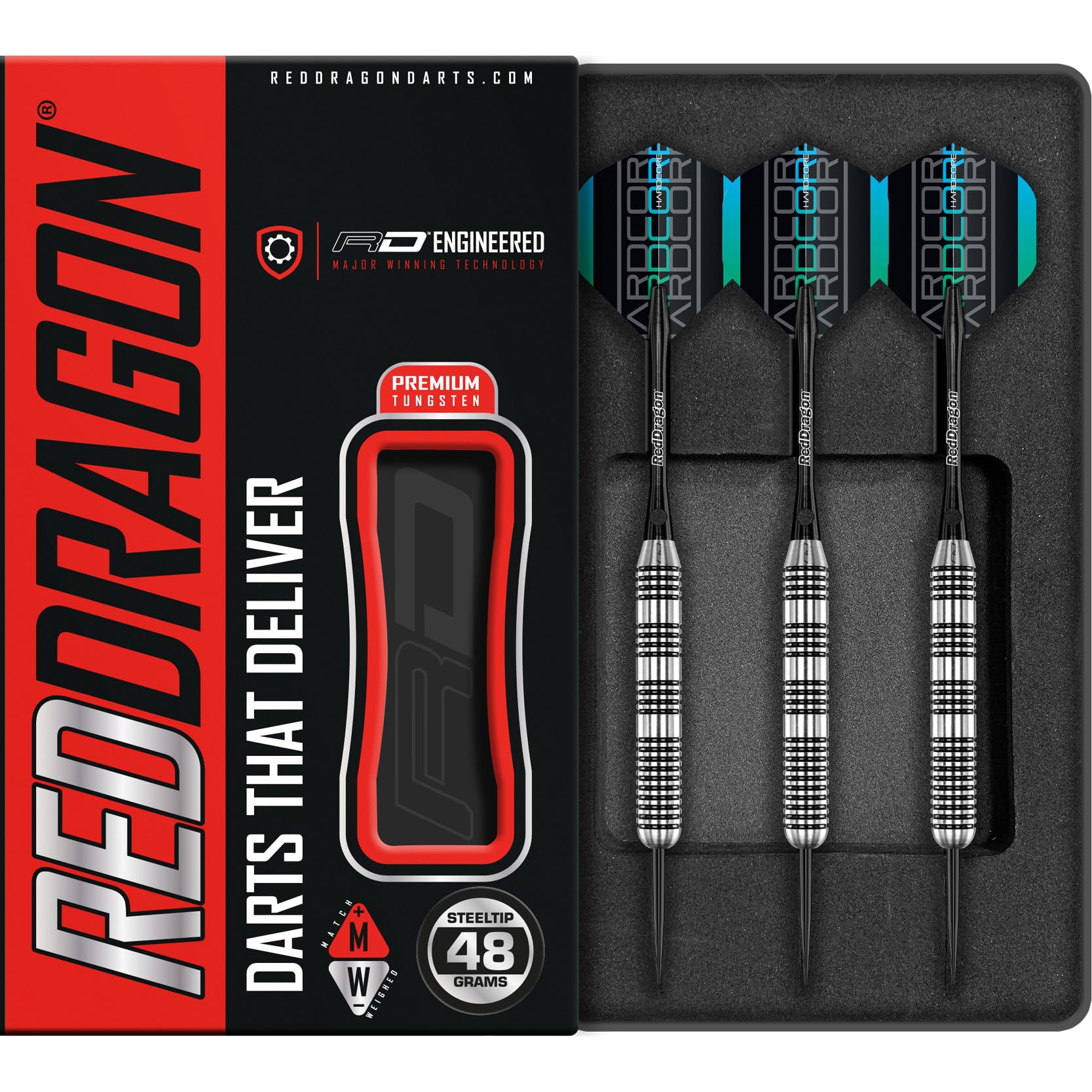 RED DRAGON Bunker Buster 48g Tungsten Darts Set with Flights and Stems