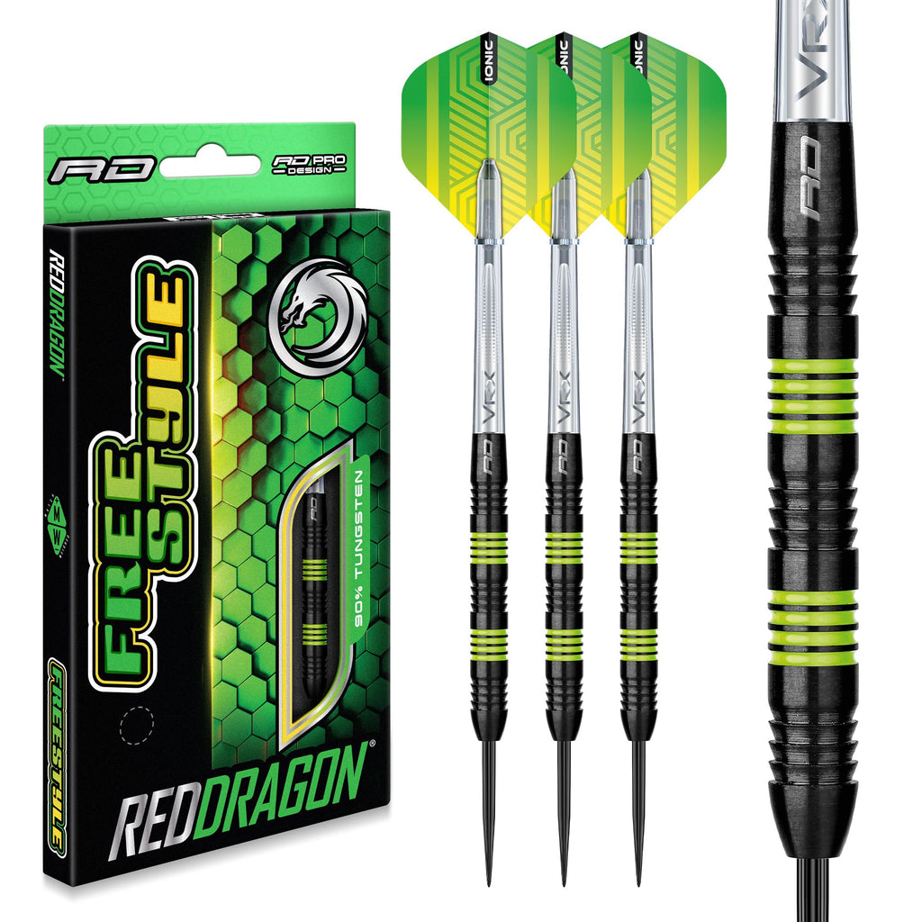 RED DRAGON Freestyle 24g Tungsten Darts Set with Flights and Stems