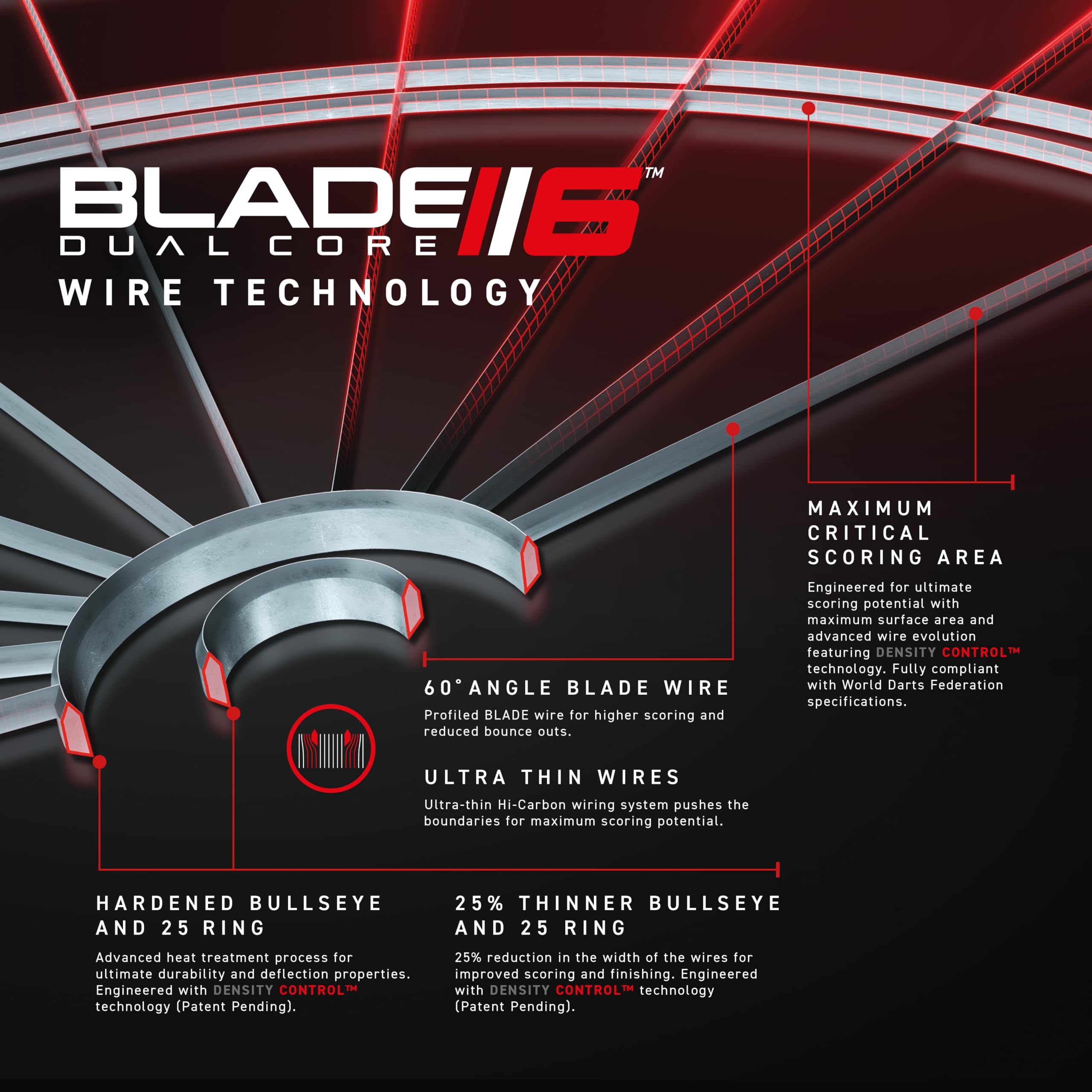 WINMAU Darts Blade 6 Dual Core Professional Dartboard with Official tournament specifications | Endorsed by the PDC