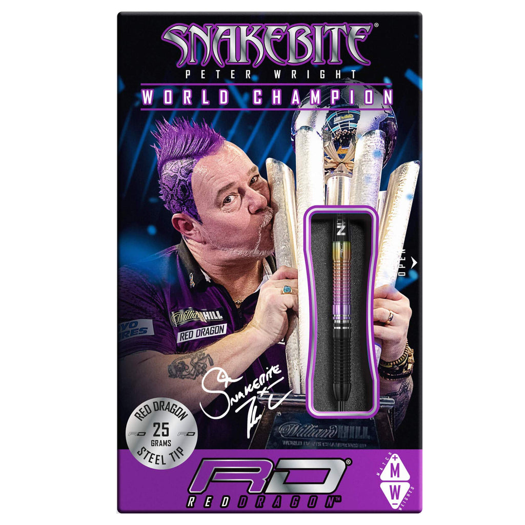 RED DRAGON Snakebite World Champion 2020 Edition: 25g Tungsten Darts with Flights and Shafts