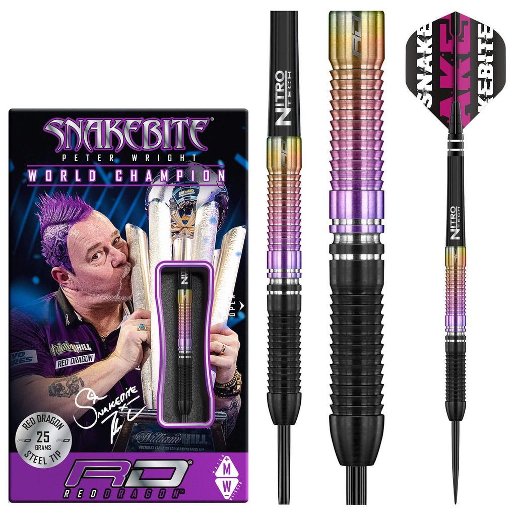 RED DRAGON Snakebite World Champion 2020 Edition: 25g Tungsten Darts with Flights and Shafts