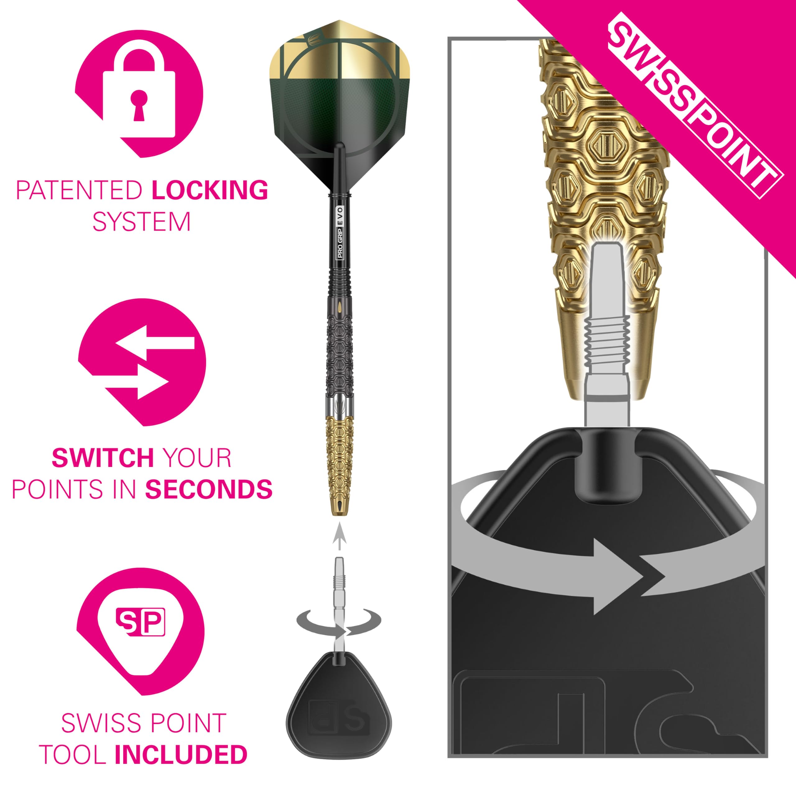 TARGET Darts Cult Envy 01 24G 90% Tungsten Swiss Point Steel Tip Darts Set