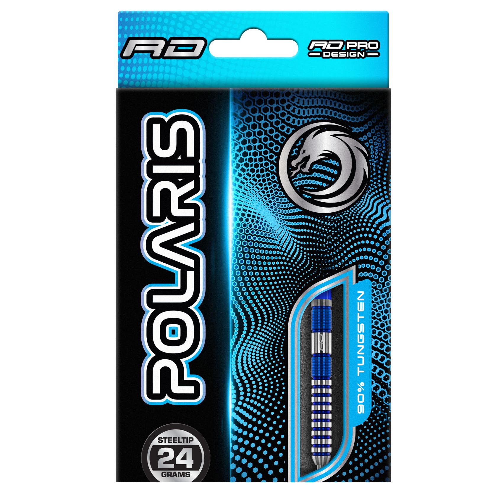 RED DRAGON Polaris: 24 gram Tungsten Professional Darts Set with Flights and Nitrotech Shafts (Stems)