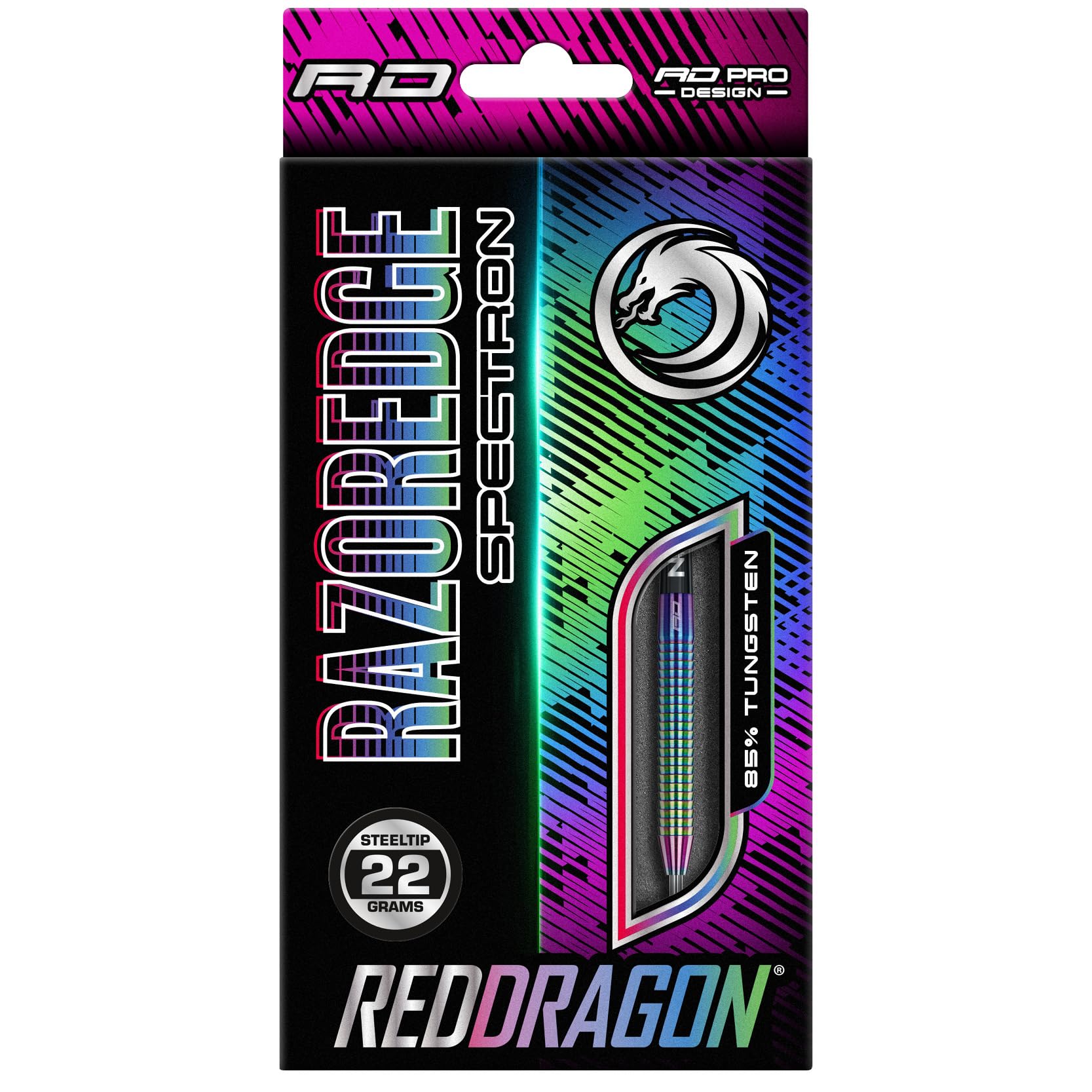 RED DRAGON Razor Edge Spectron 22g - Tungsten professional steel darts set with flights and shafts