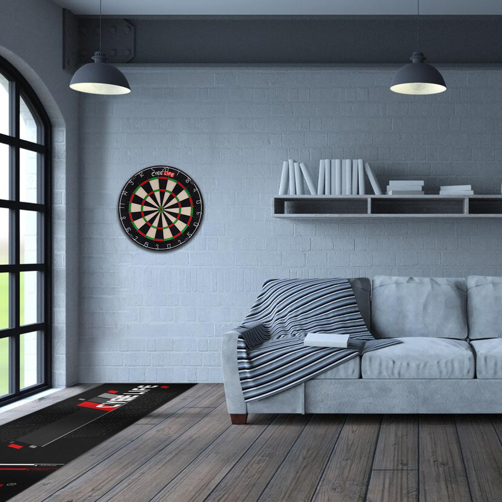 CyeeLife Darts Mat,297 X 66cm Professional Non Slip Carpet Mats for Floor and Dart Tips Protection,Black