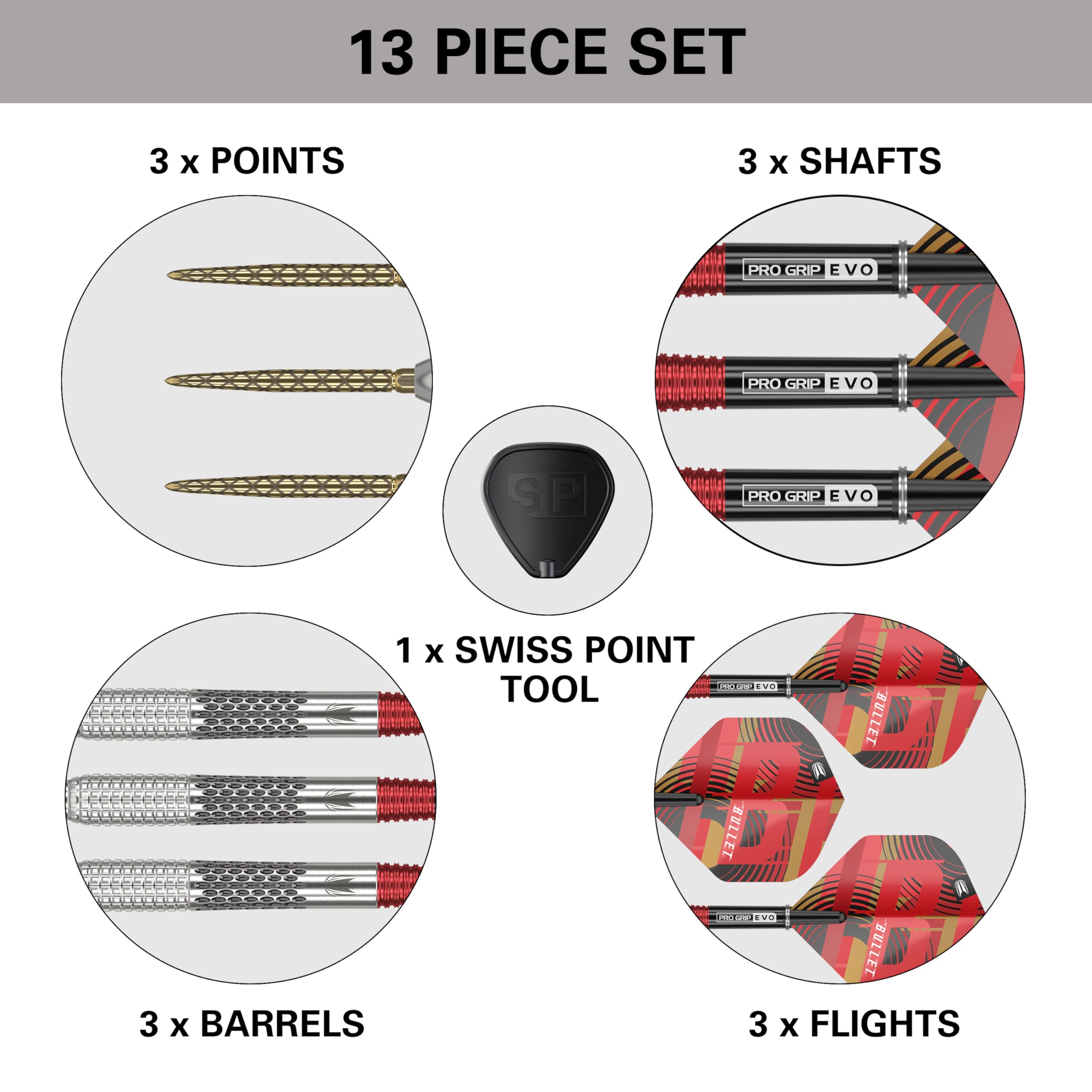 TARGET Darts Stephen Bunting G5 95% Tungsten Dart Set (22G), Steel Tip Swiss Point Darts | Generation 5 Player Edition Darts with Swiss Points,