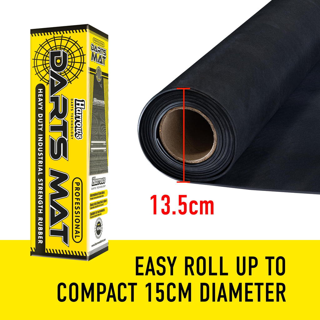 Harrows Darts Mat with Darts Oche, Floor Mat Protection, Non Slip Mat, Professional Darts Mat Rubber, Darts Accessories