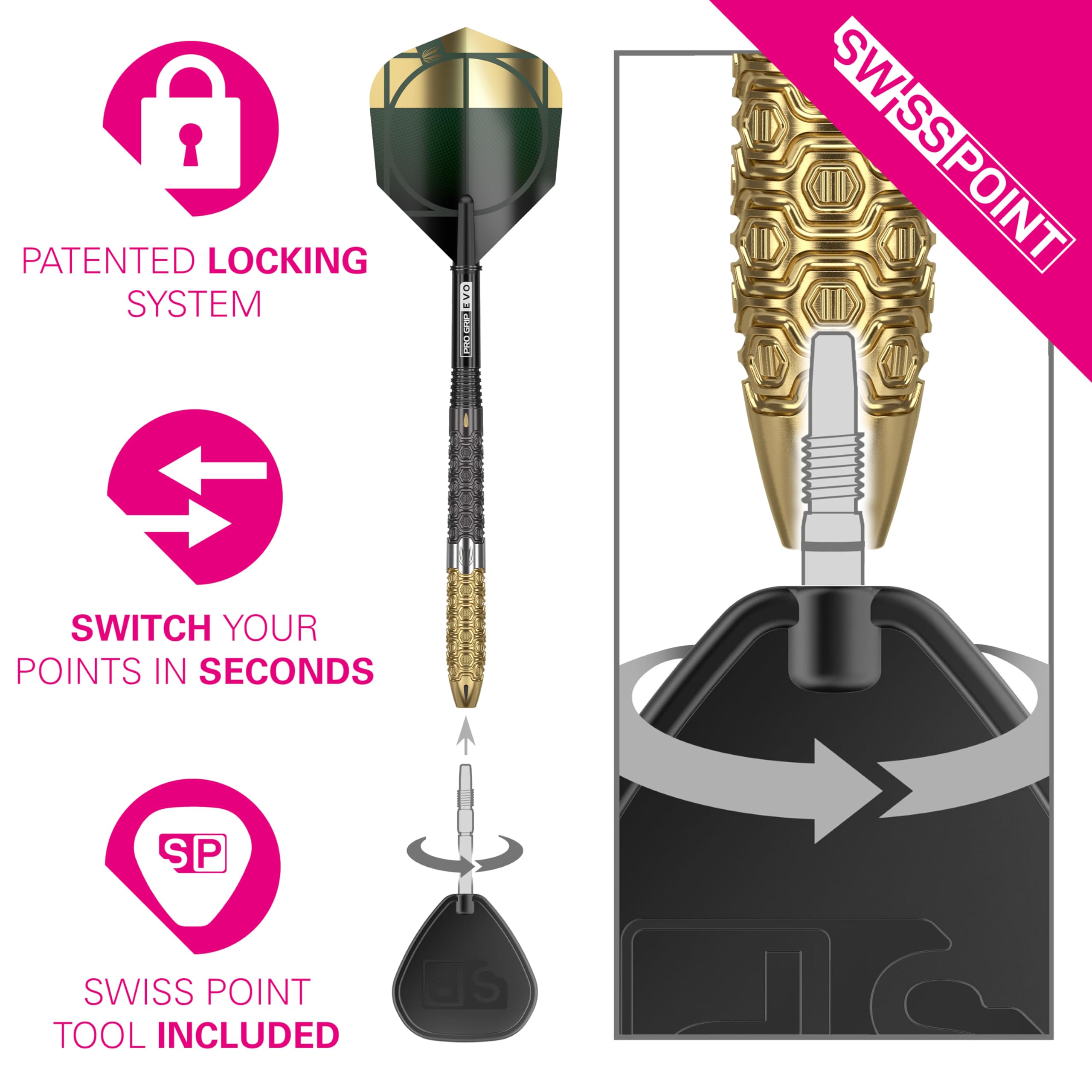 TARGET Darts Cult Envy 02 24G 90% Tungsten Swiss Point Steel Tip Darts Set