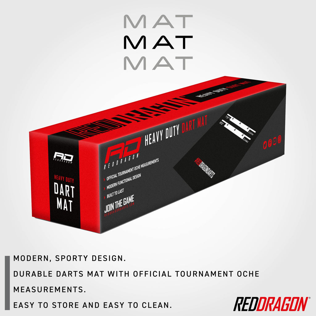 RED DRAGON Darts Mat ? Heavy Duty Dart Mat with Oche Line - Official Tournament Measurements - Professional Darts Accessories