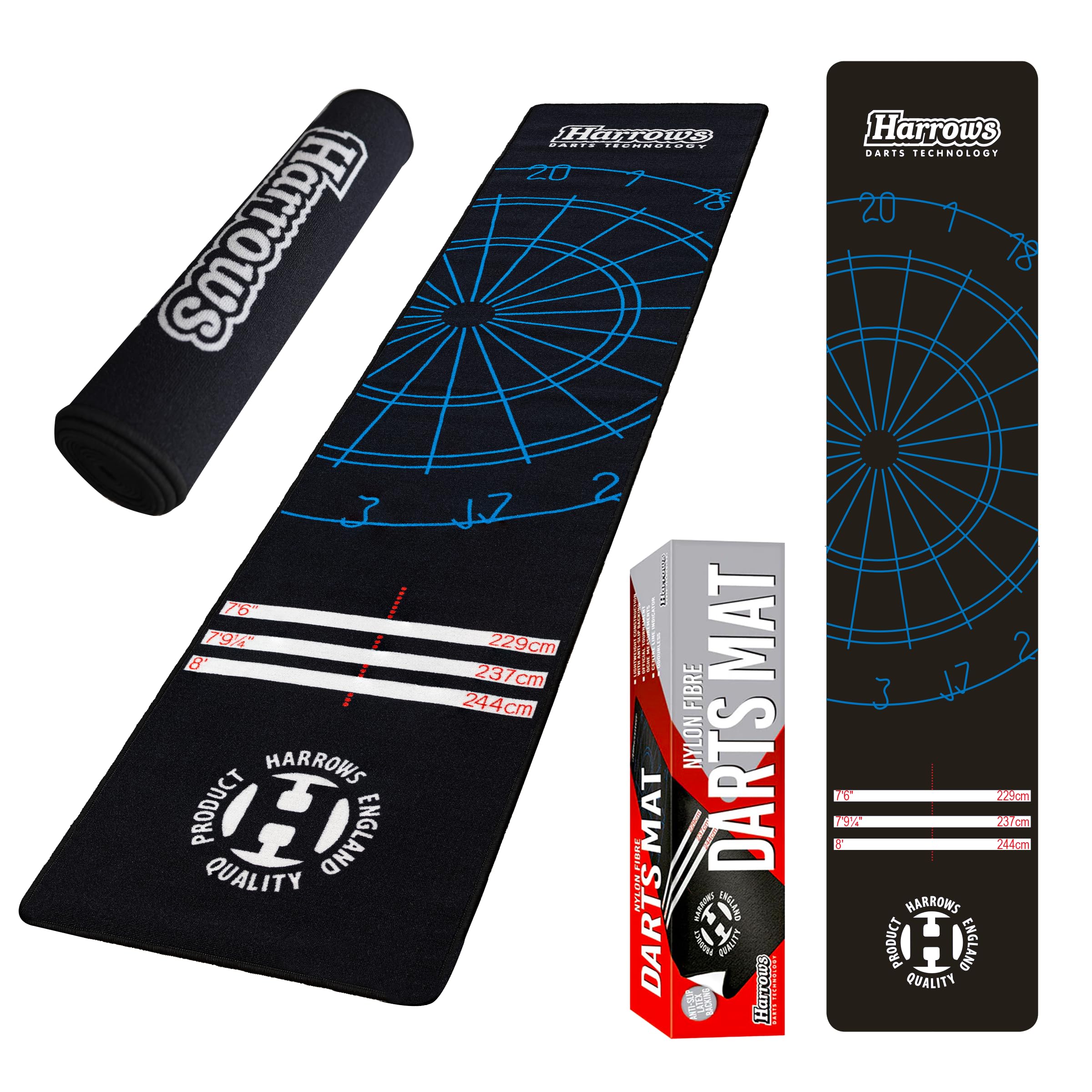 Harrows Darts Mat with Darts Oche I Floor Mat Protection I Non Slip Mat I Professional Darts Mat Rubber Backing