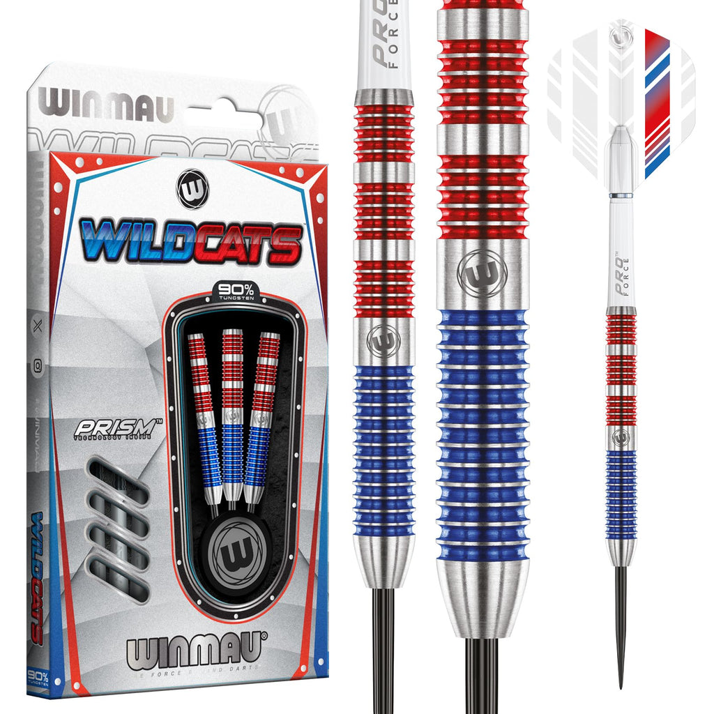 WINMAU Wildcats 22 gram Tungsten Darts Set with Flights and Stems (Shafts)