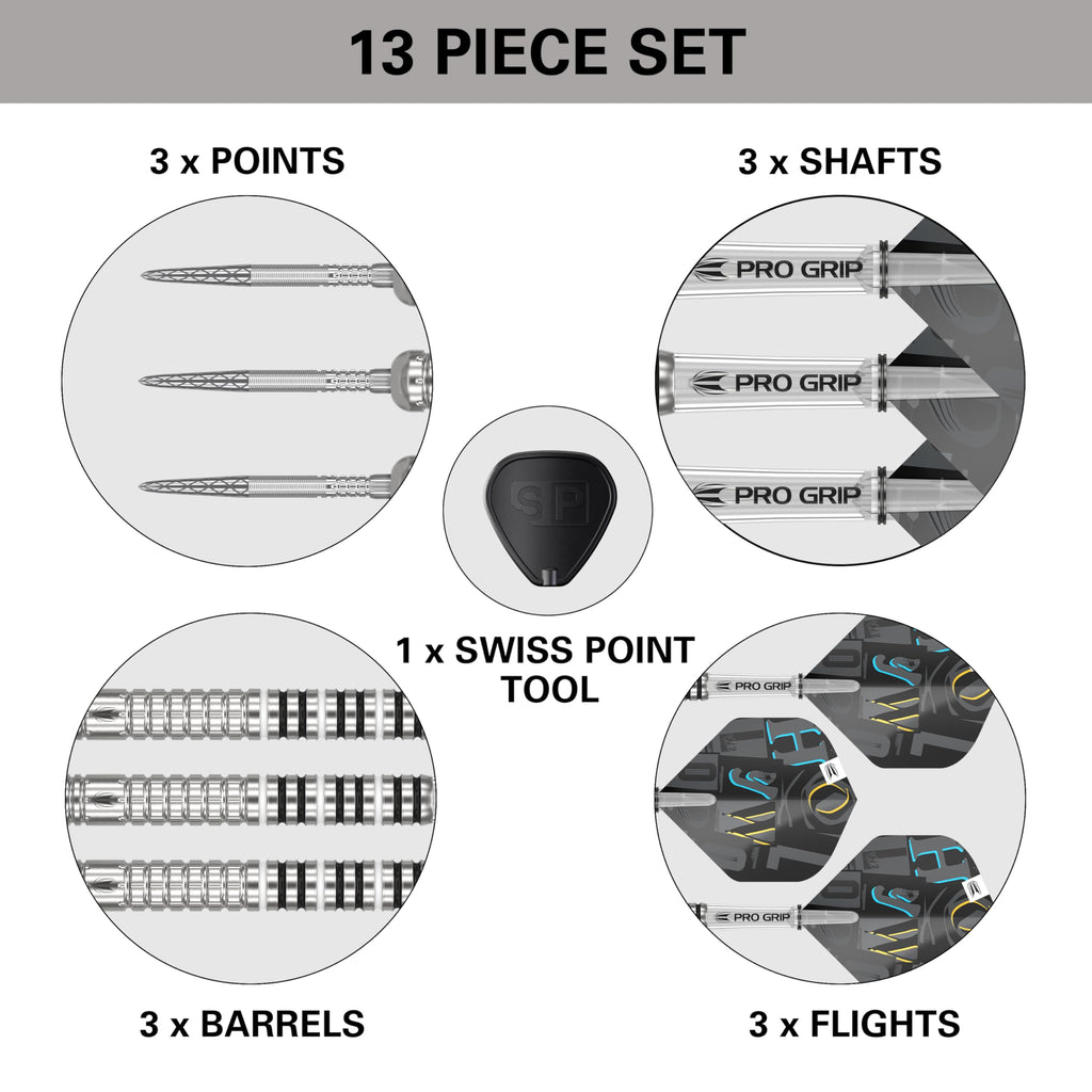 TARGET Darts Chris Dobey G1 22G 90% Tungsten Swiss Point Steel Tip Darts Set
