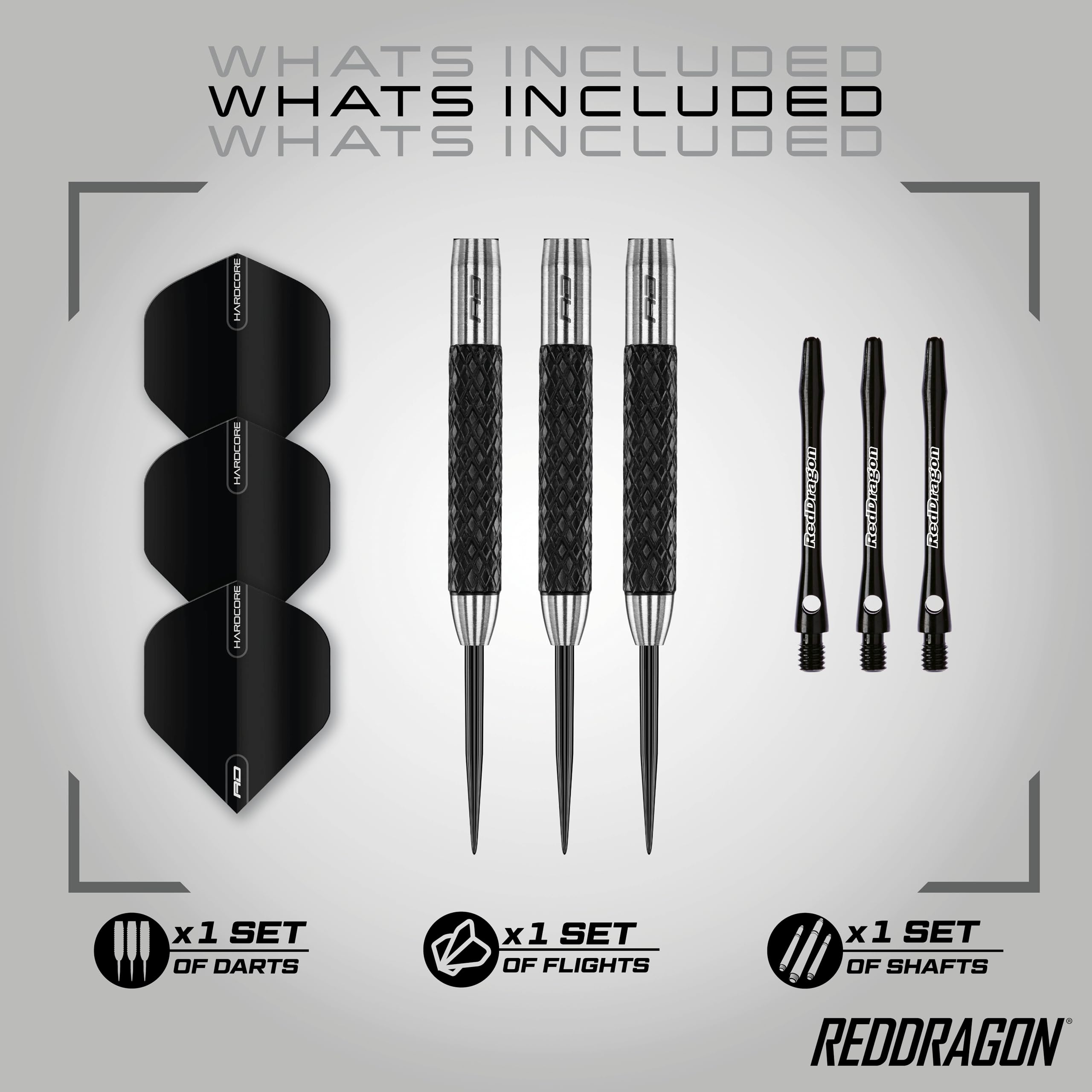RED DRAGON Rat 1: 30g Tungsten Darts Set with Flights and Stems