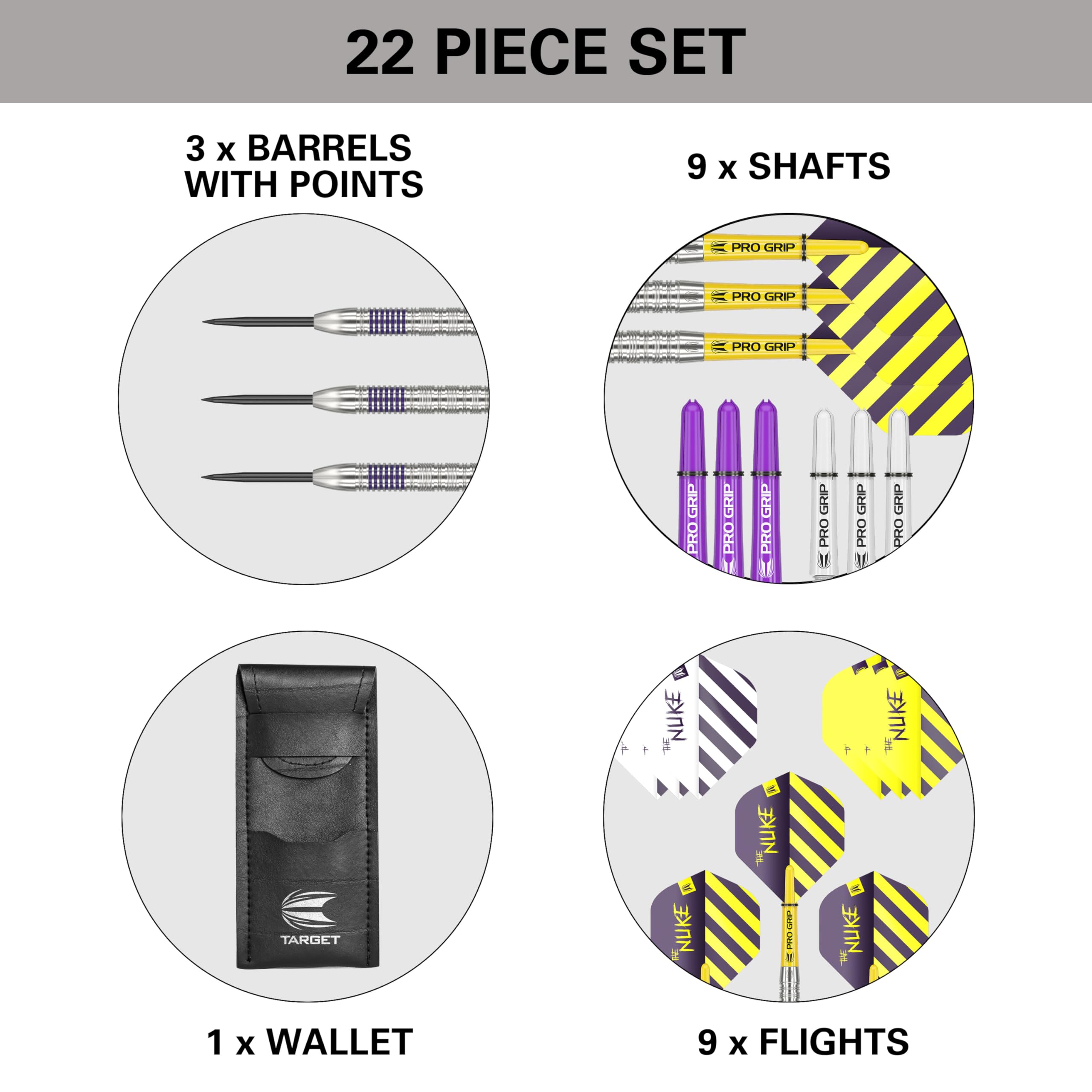 TARGET Darts Luke Littler 80% Tungsten Steel Tip Darts Set, 21G | Professional Dart Kit, Pro Grip Shafts, Pro Ultra Flights, Dart Wallet Included |