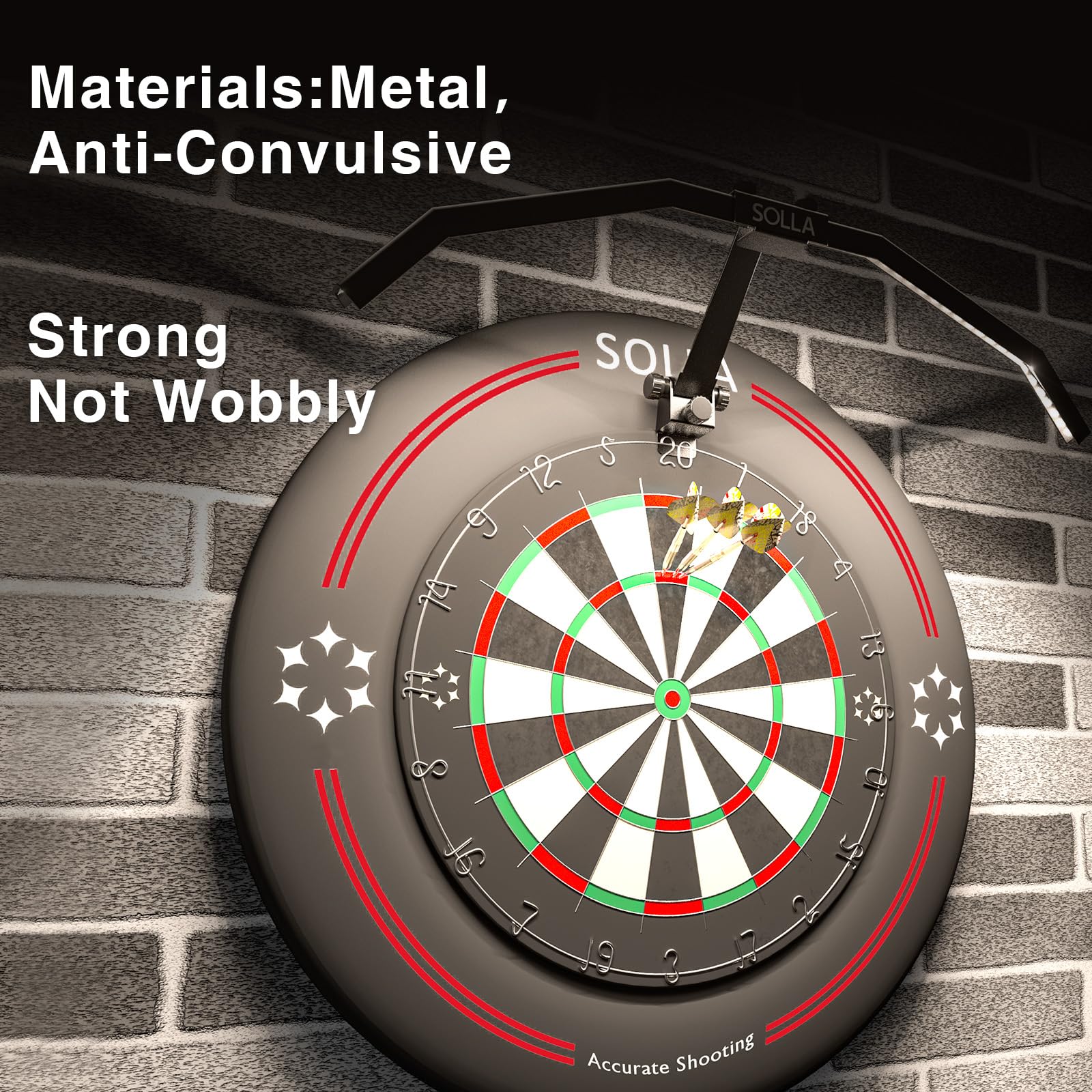 SOLLA LED Folding Dartboard Light,TOR135 Portable Lighting System for All Dart Boards,Adjustable Irradiation Angle and Brightness,Professional