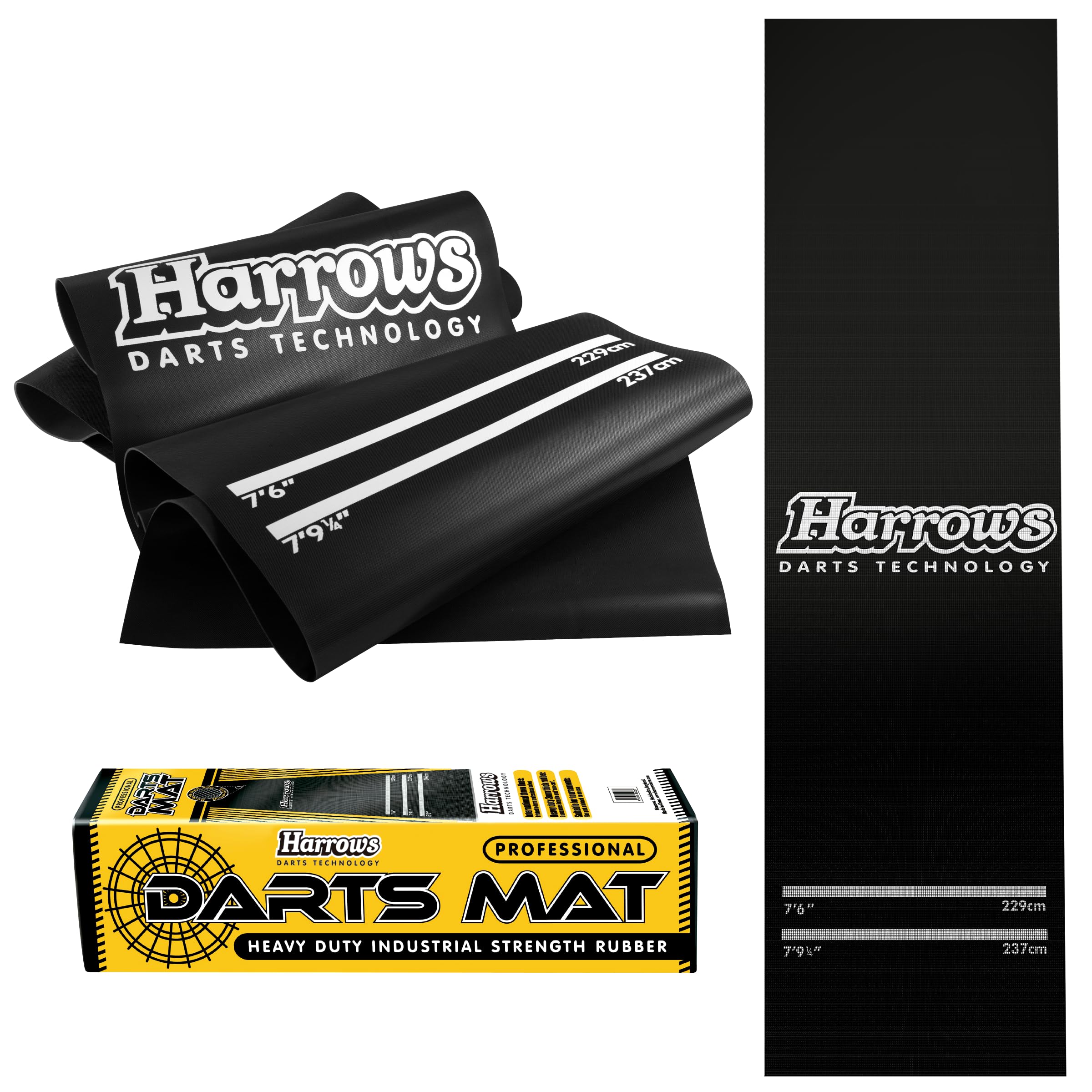 Harrows Darts Mat with Darts Oche, Floor Mat Protection, Non Slip Mat, Professional Darts Mat Rubber, Darts Accessories