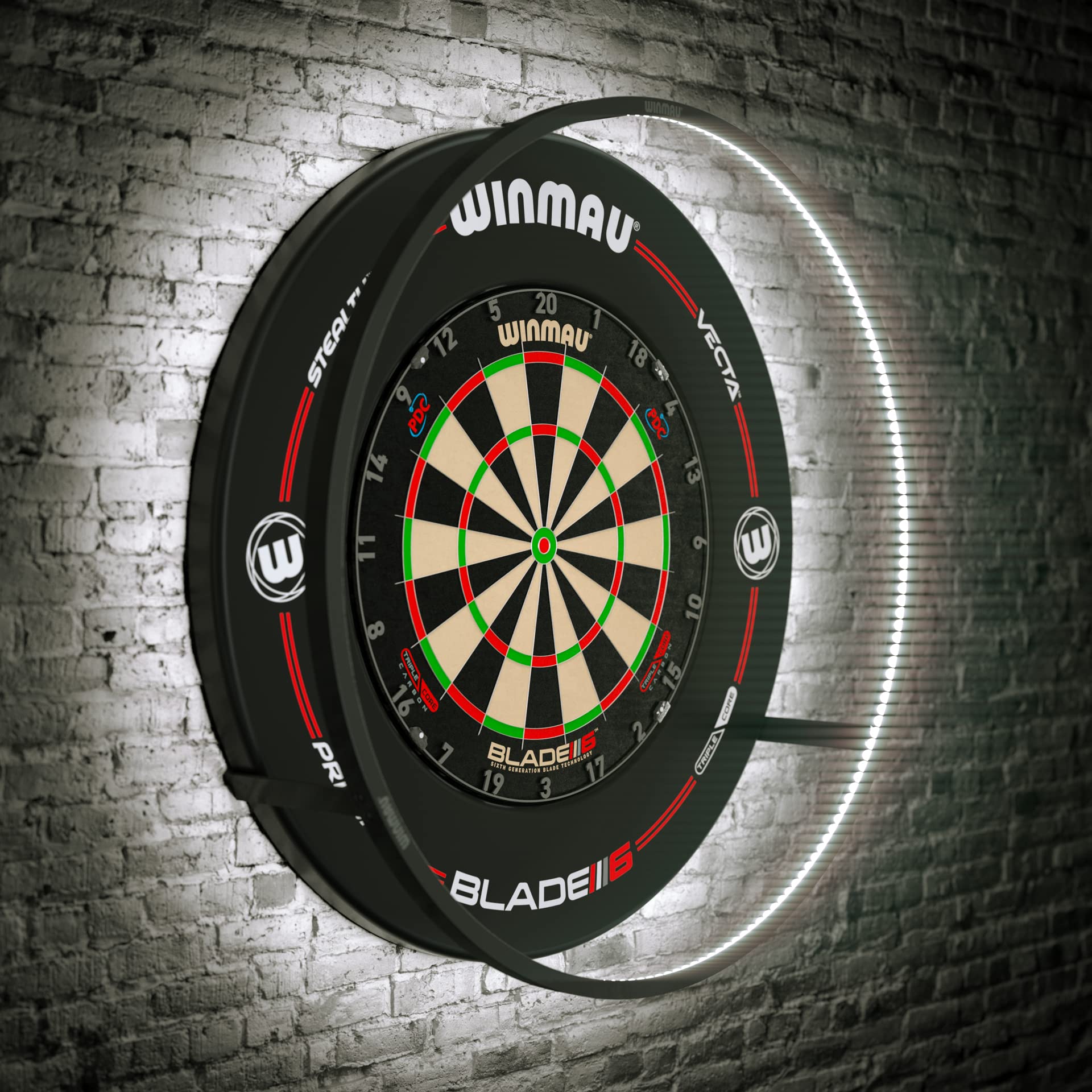WINMAU Plasma Dartboard Light - Black 360 Degree Dart Board Light - Professional Darts Accessories