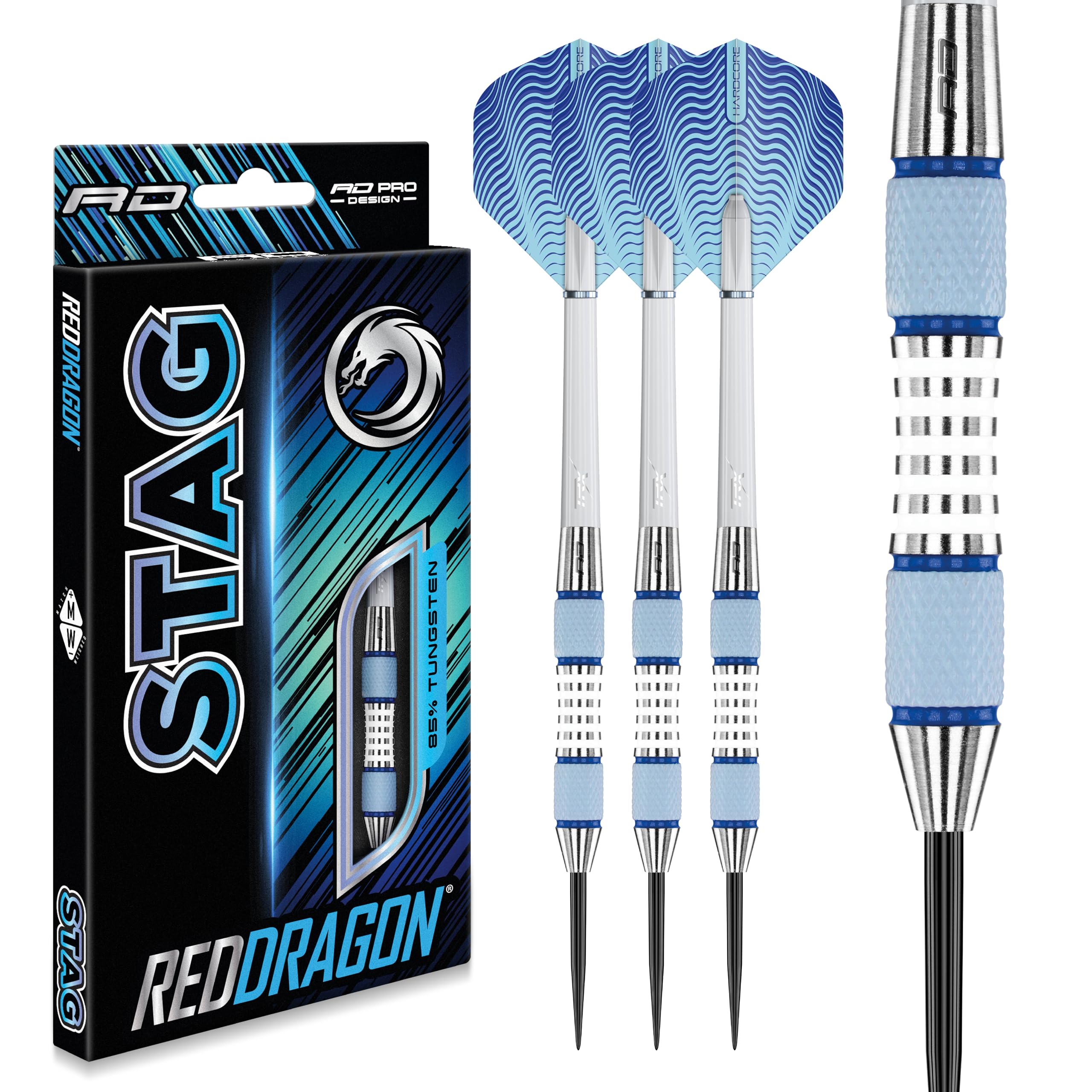 RED DRAGON Stag 24g Tungsten Darts with Flights and Stems