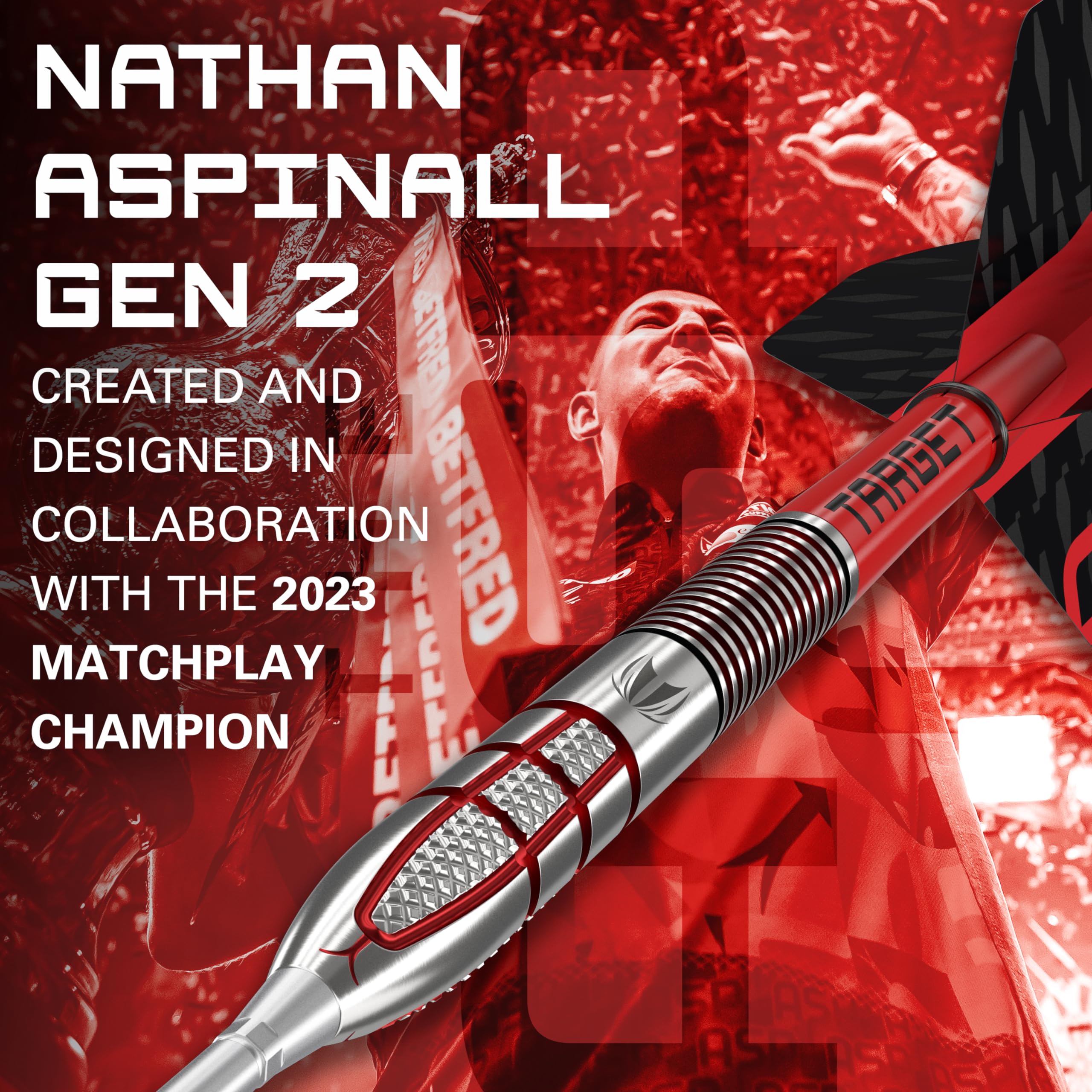 TARGET Darts Nathan Aspinall Gen 2 22G 95% Tungsten Swiss Point Steel Tip Darts Set