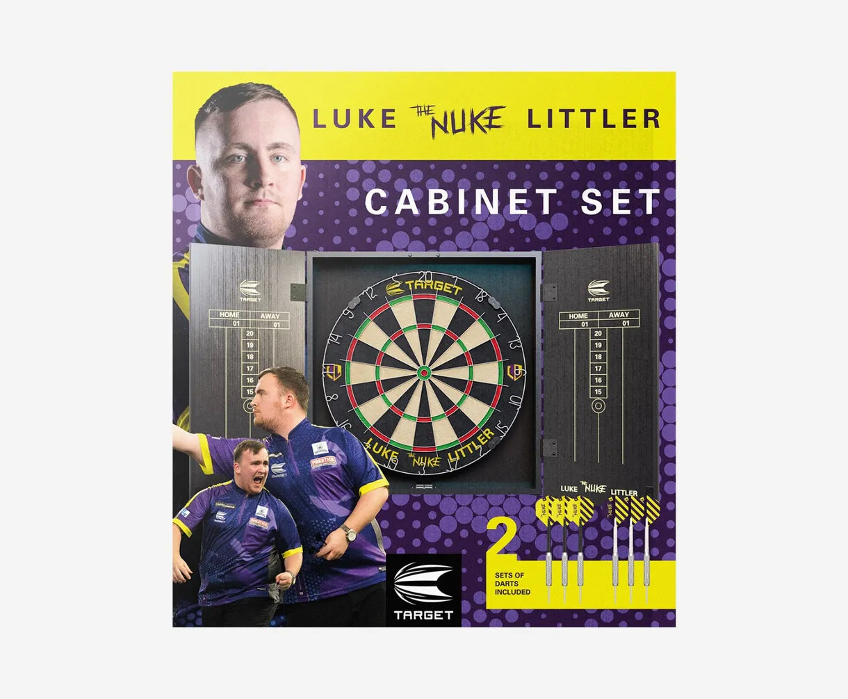 Target Luke "The Nuke" Littler Cabinet and Dartboard Set