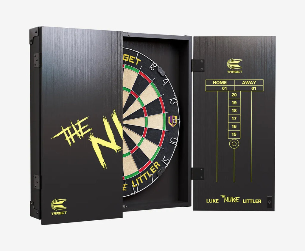 Target Luke "The Nuke" Littler Cabinet and Dartboard Set